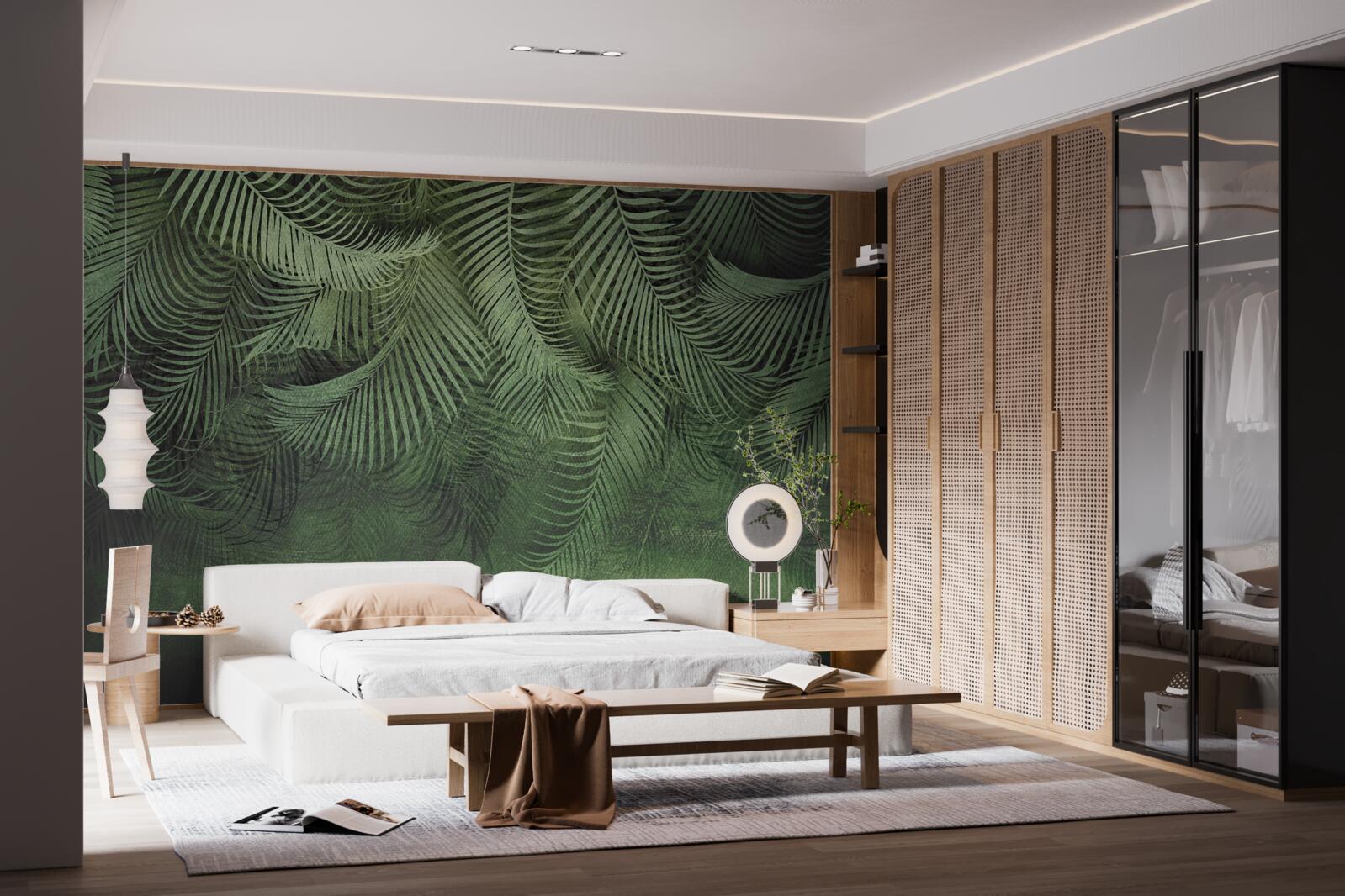 Fototapeta listy palmy večernej sú husté