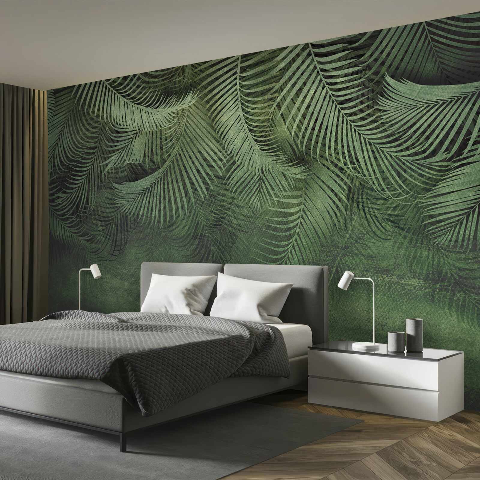 Fototapeta listy palmy večernej sú husté