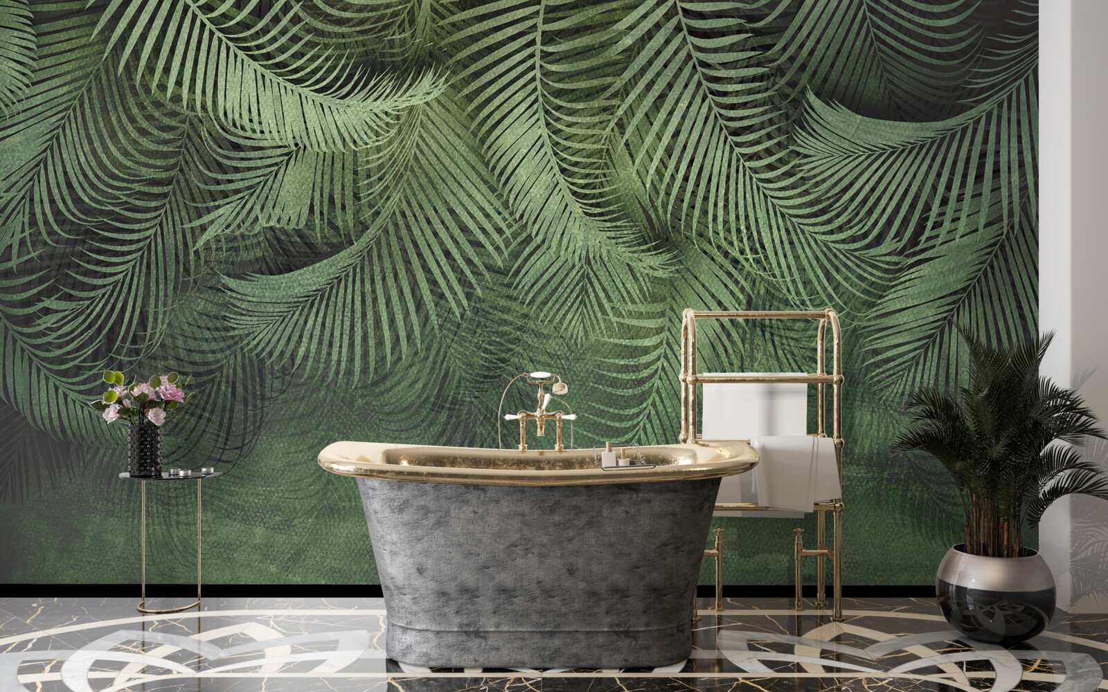 Fototapeta listy palmy večernej sú husté