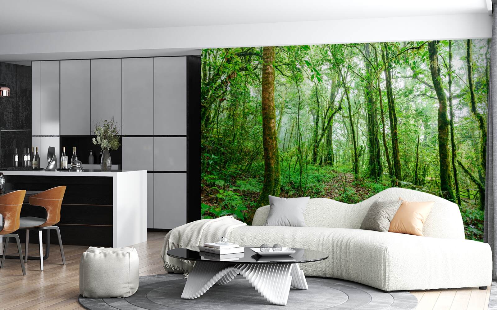 Fototapeta les osviežený po daždi sa zmenil na smaragd