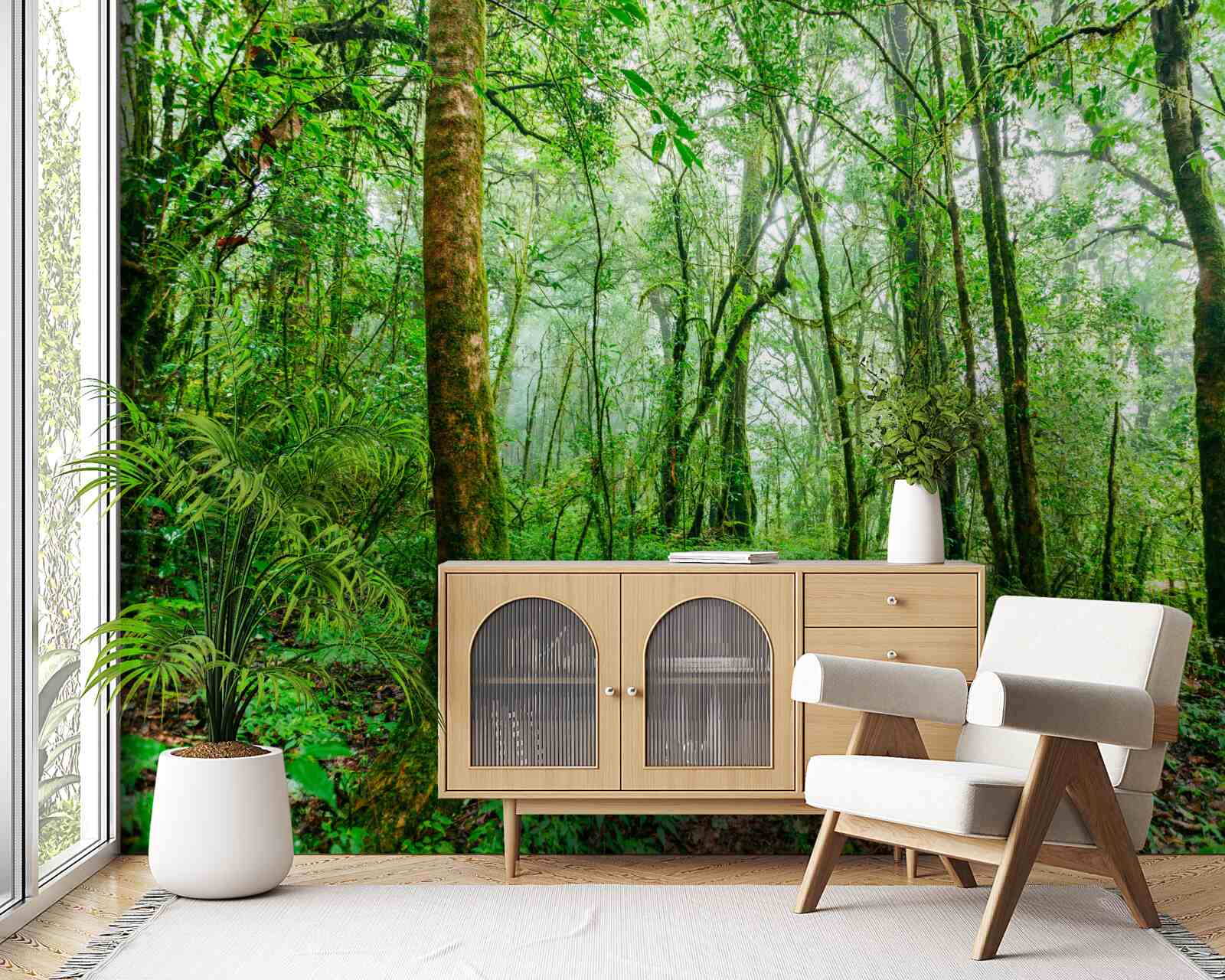 Fototapeta les osviežený po daždi sa zmenil na smaragd