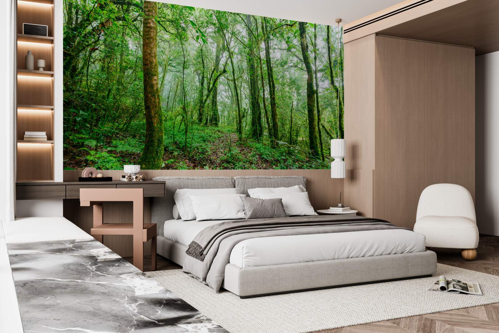 Fototapeta les osviežený po daždi sa zmenil na smaragd