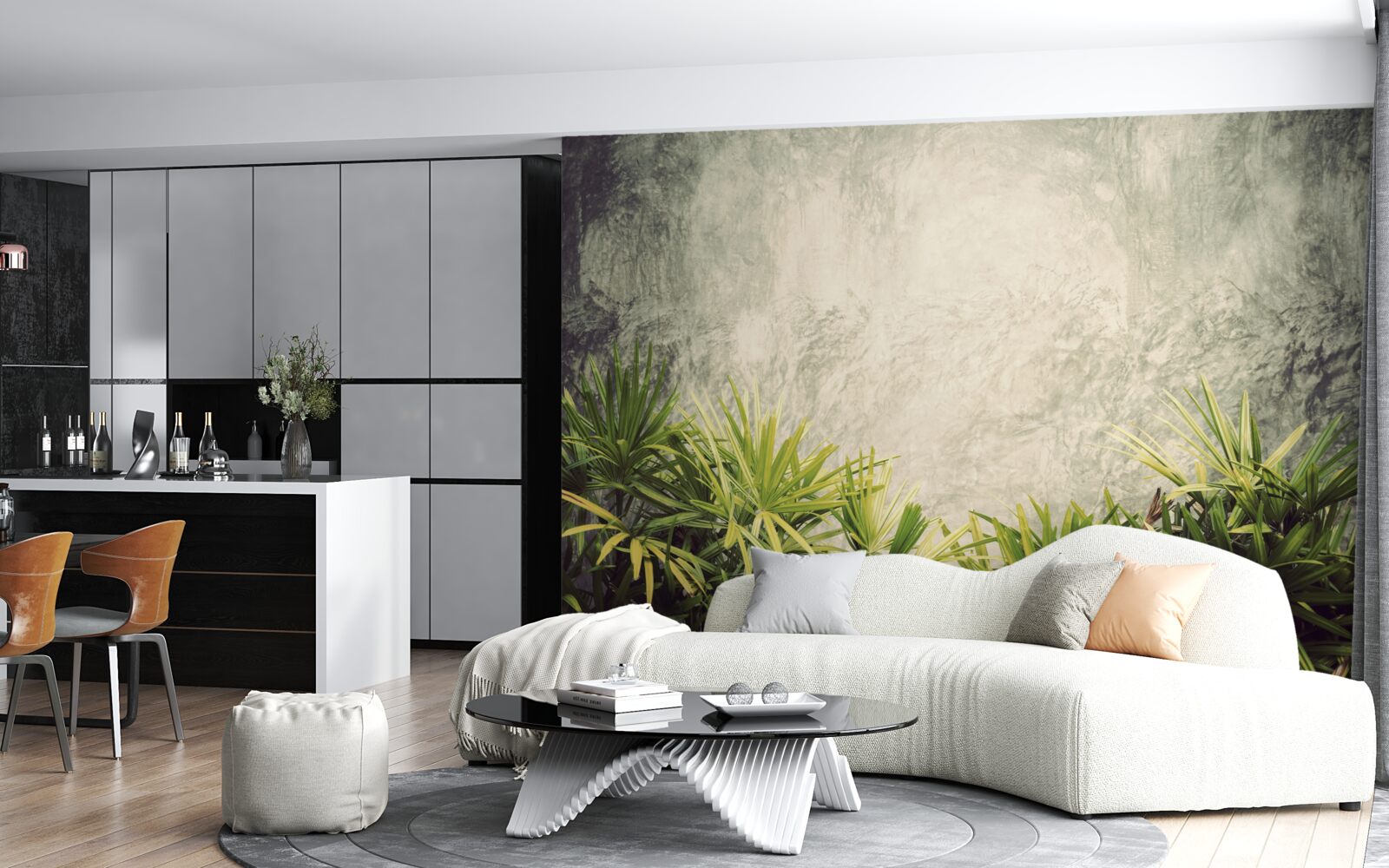 Fototapeta hmlistá prikrývka pokrýva zelené rastliny v džungli