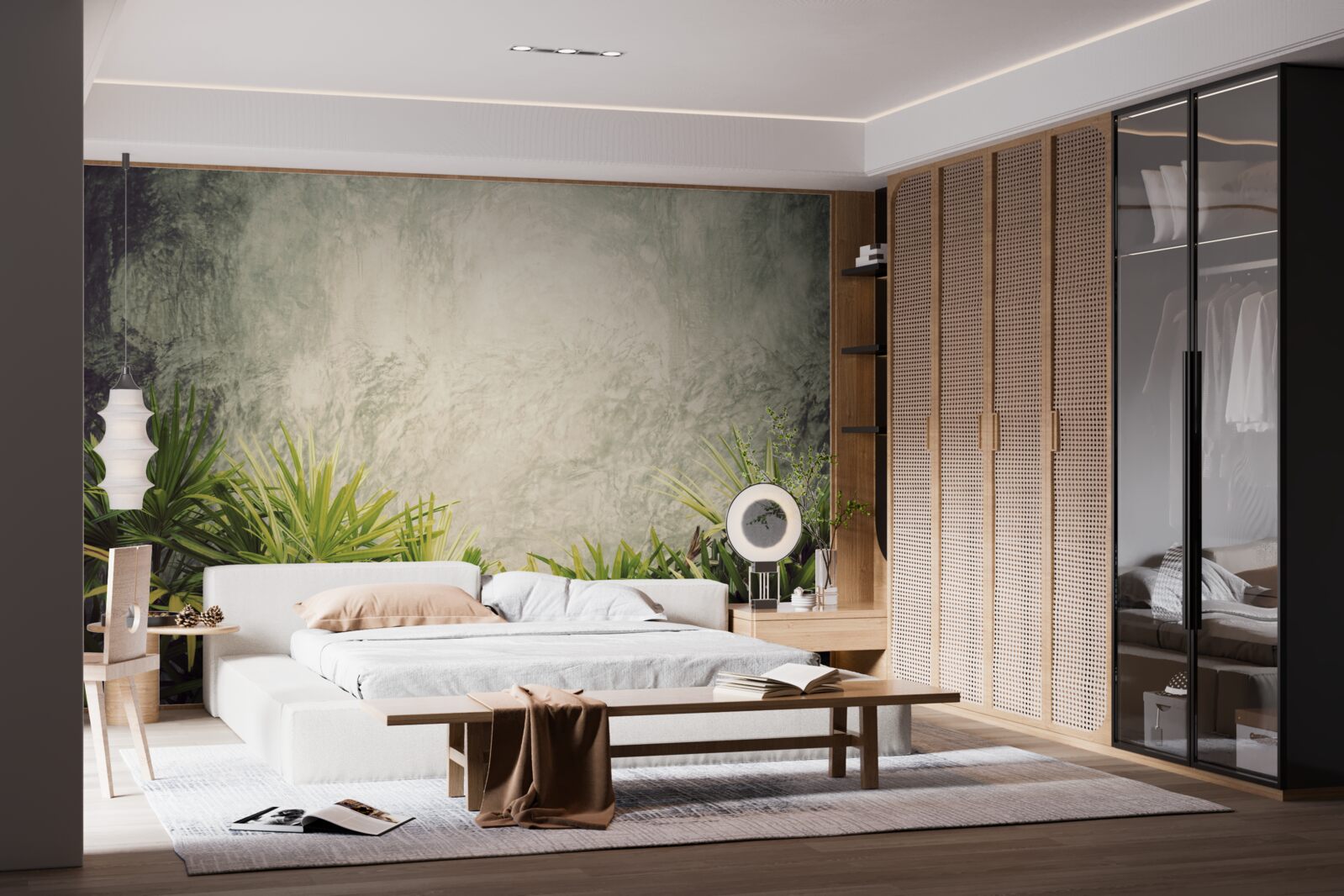 Fototapeta hmlistá prikrývka pokrýva zelené rastliny v džungli