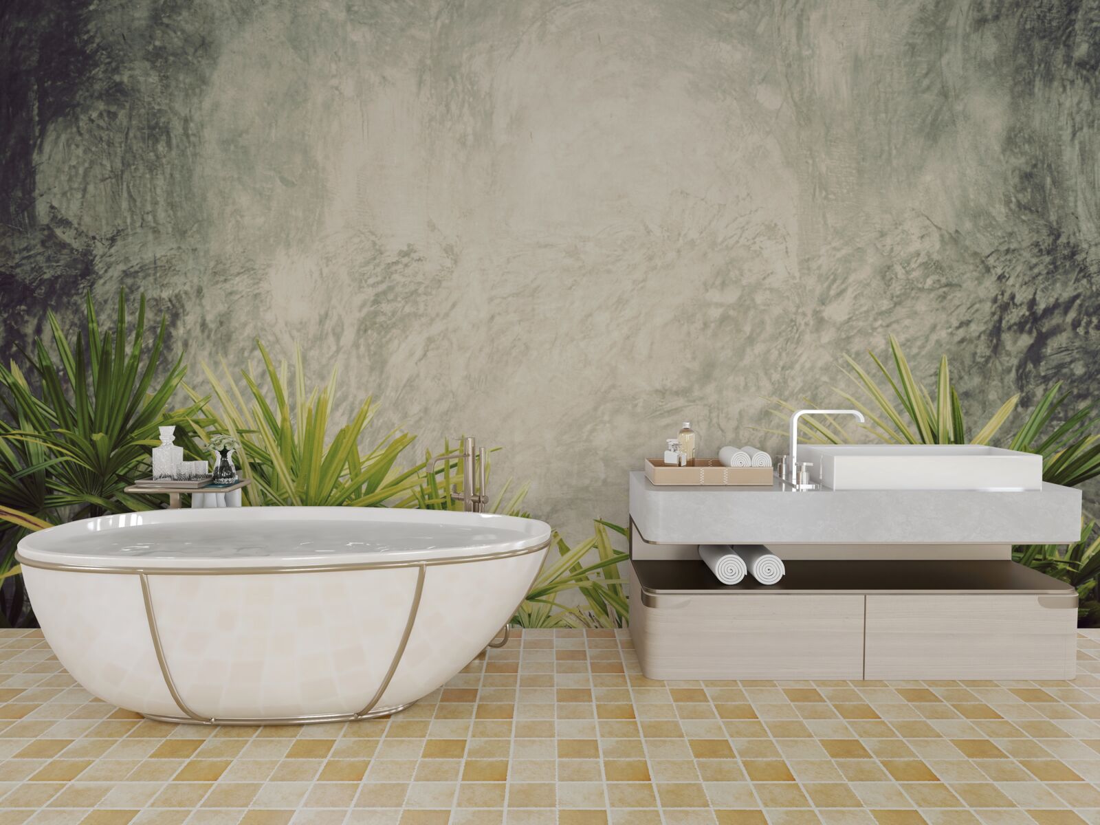 Fototapeta hmlistá prikrývka pokrýva zelené rastliny v džungli