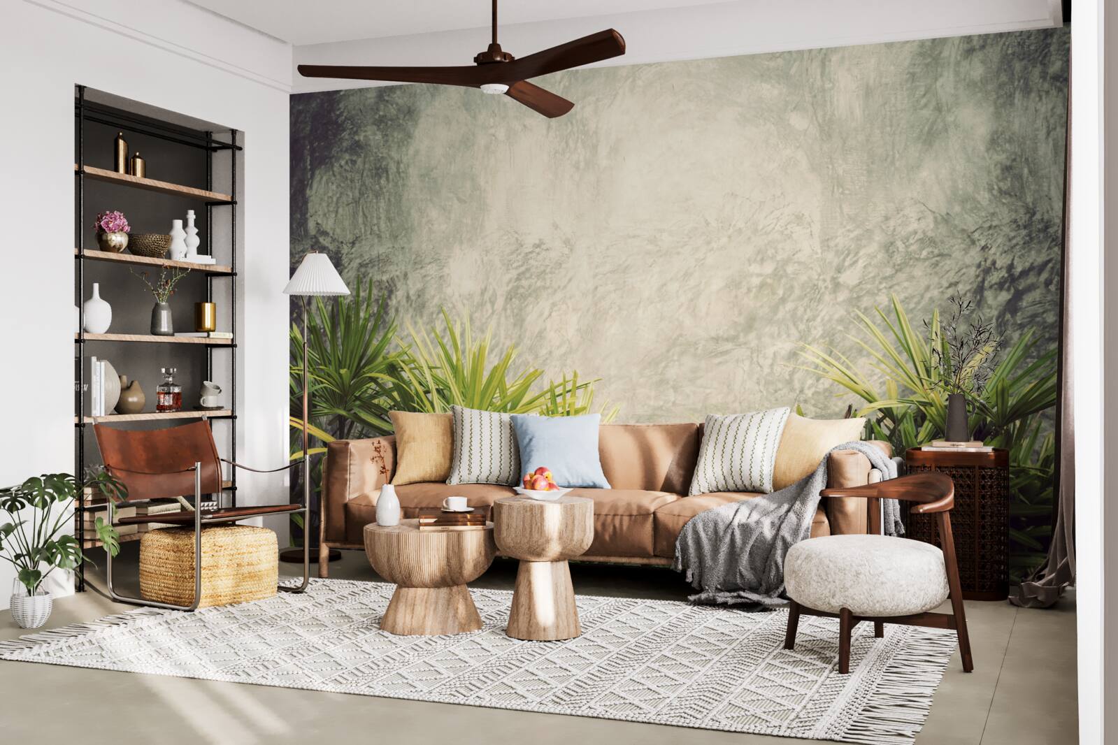 Fototapeta hmlistá prikrývka pokrýva zelené rastliny v džungli