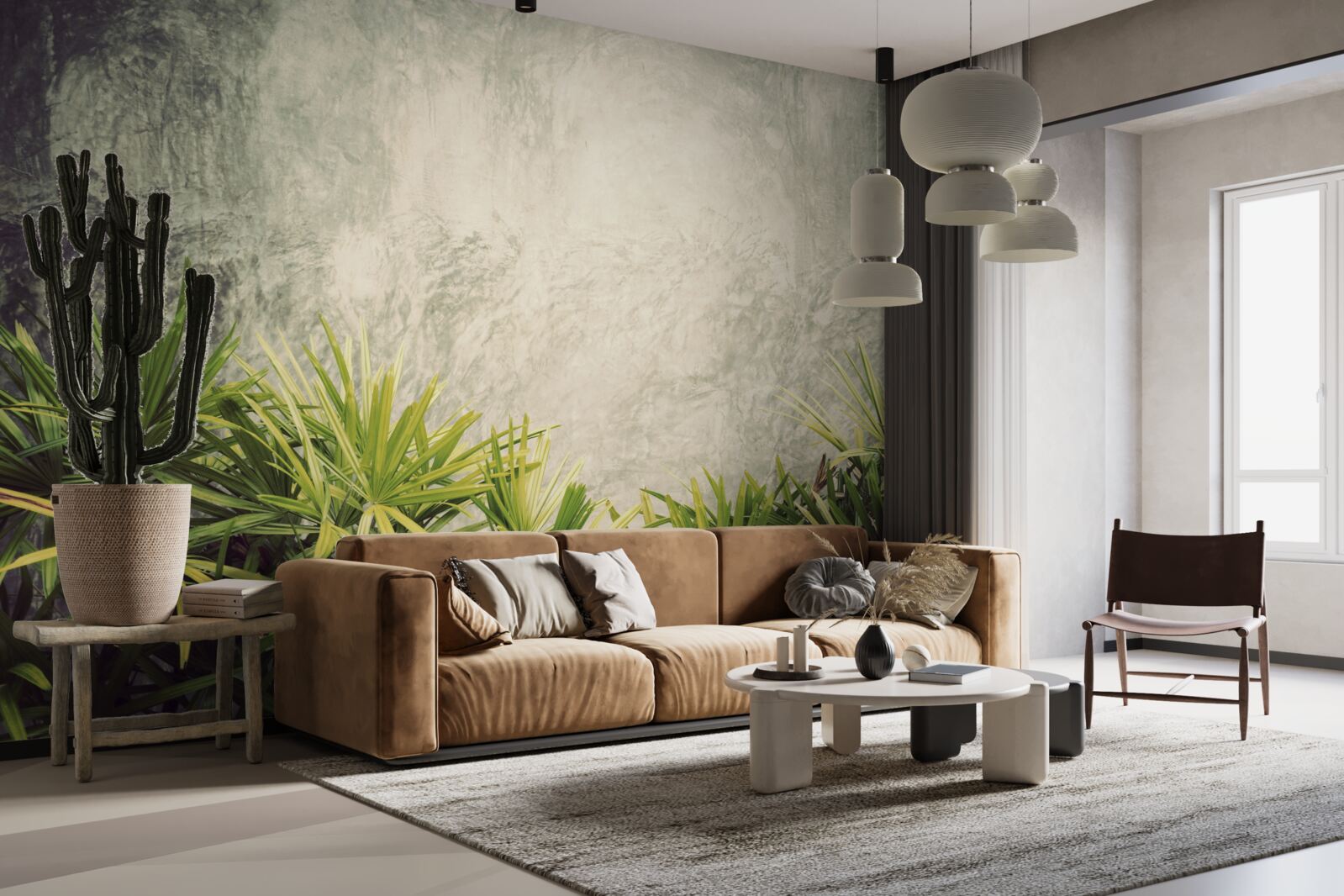 Fototapeta hmlistá prikrývka pokrýva zelené rastliny v džungli