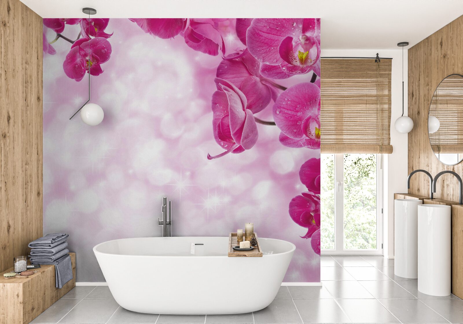 Fototapeta orchidea s jemným fialovým odtieňom