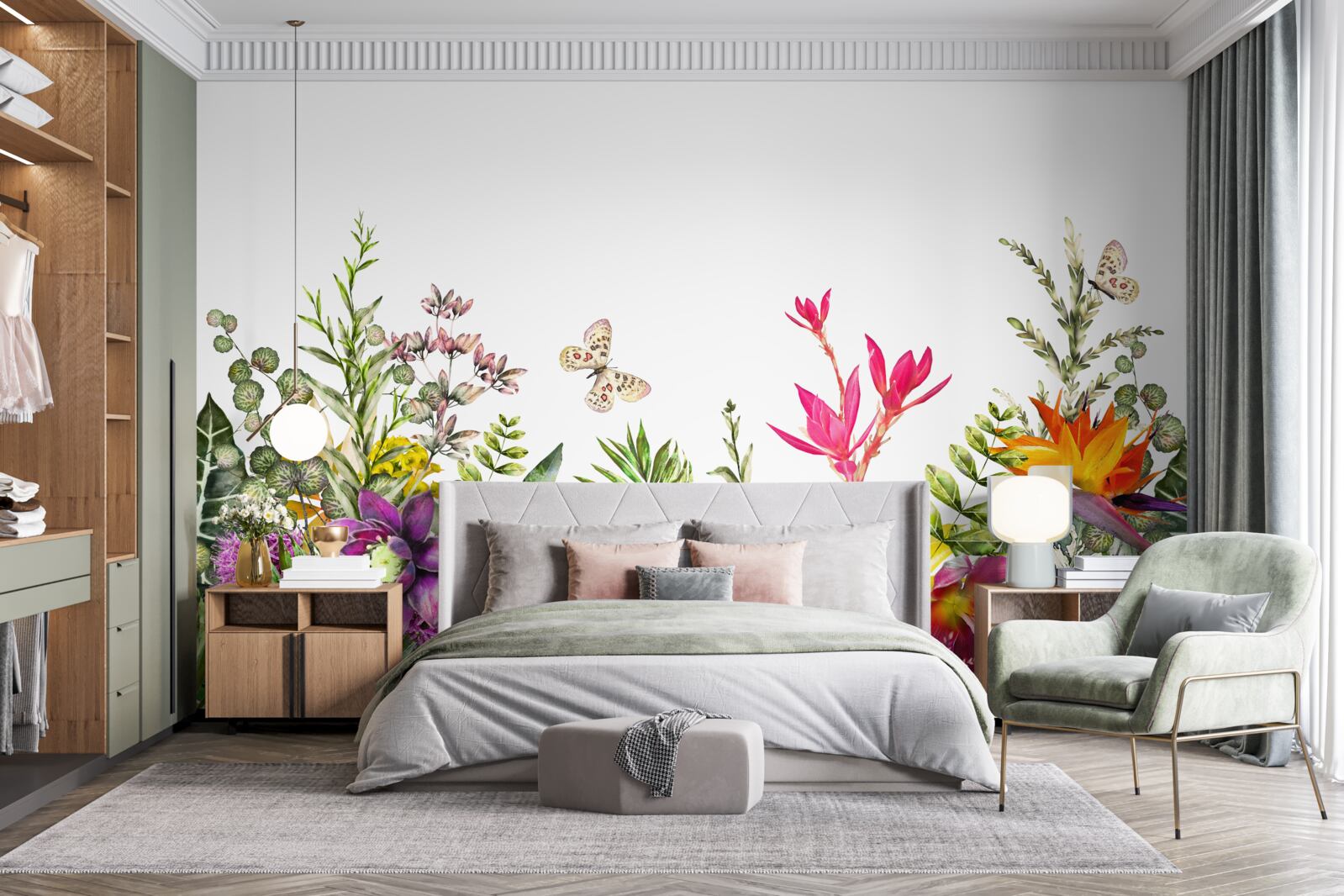 Fototapeta tropické rastliny s jasnými letnými farbami