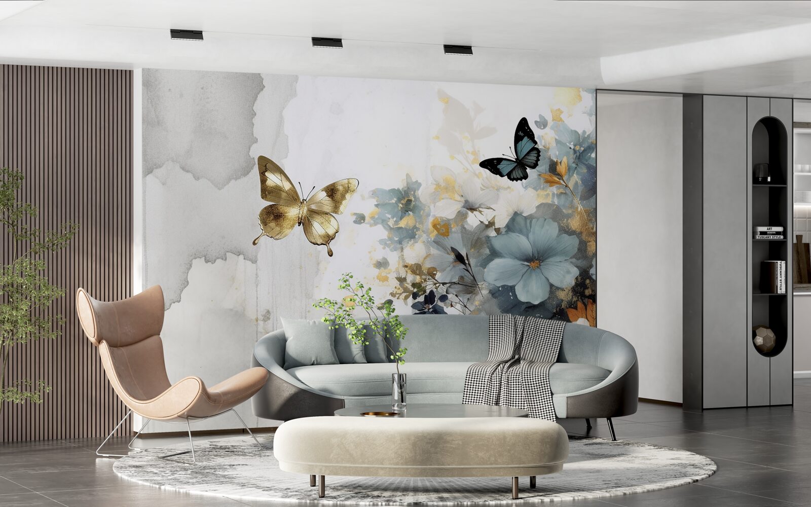 Fototapeta luxusne vyvinuté púčiky a dúhové motýle