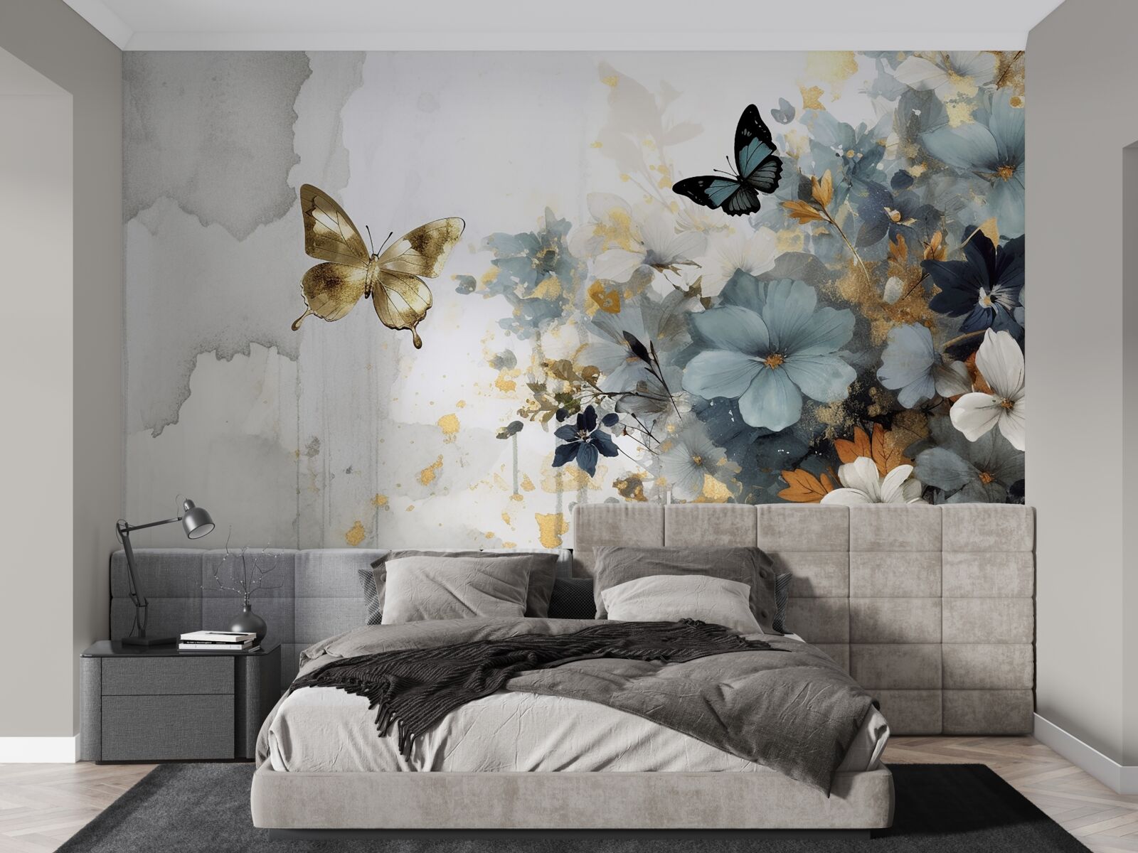 Fototapeta luxusne vyvinuté púčiky a dúhové motýle