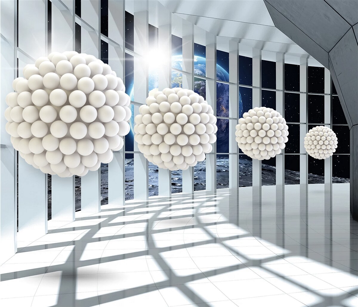 Fototapeta guľôčky guliek plávajúce v nočnej pasáži