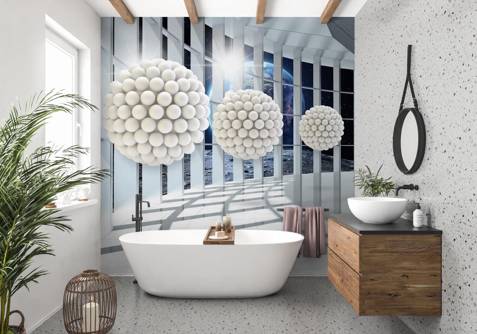 Fototapeta guľôčky guliek plávajúce v nočnej pasáži