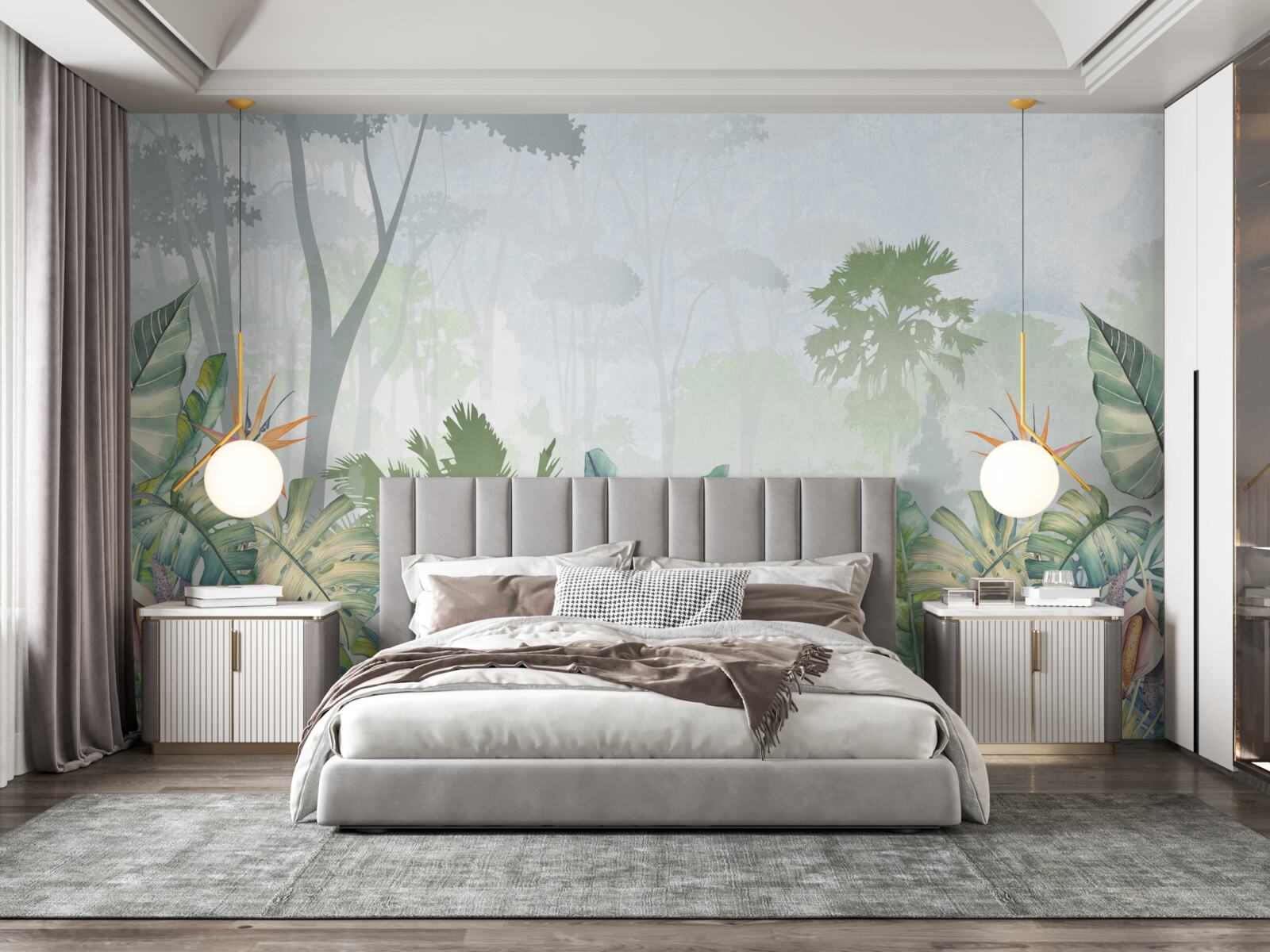 Fototapeta papagáj relaxuje na palmových listoch