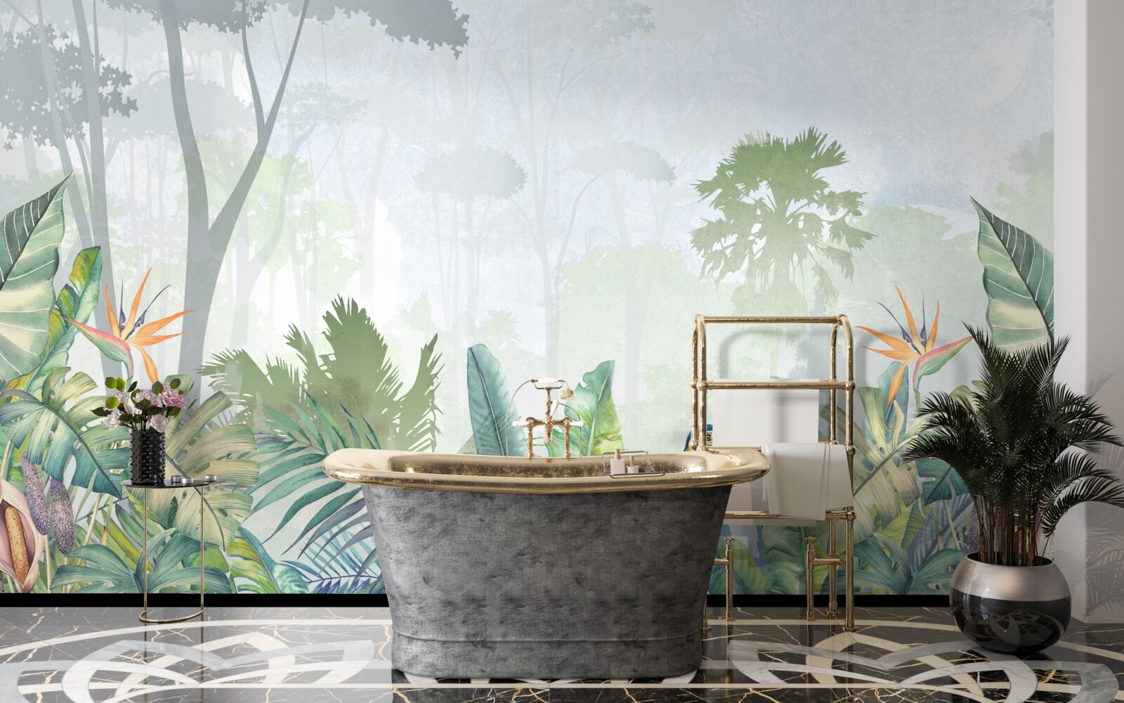 Fototapeta papagáj relaxuje na palmových listoch