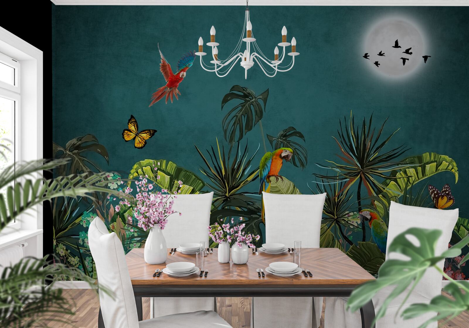 Fototapeta tropický les pod rúškom noci