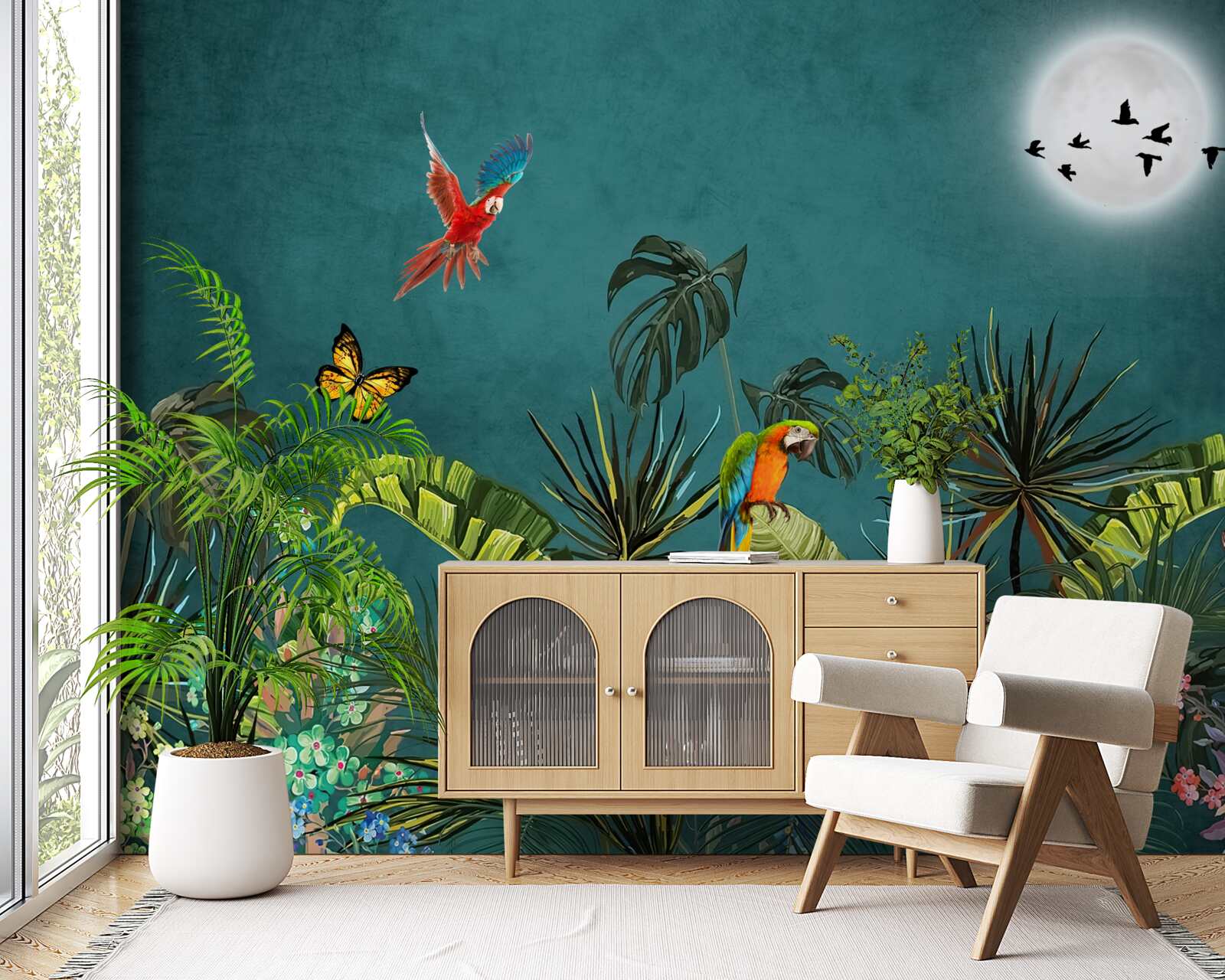 Fototapeta tropický les pod rúškom noci