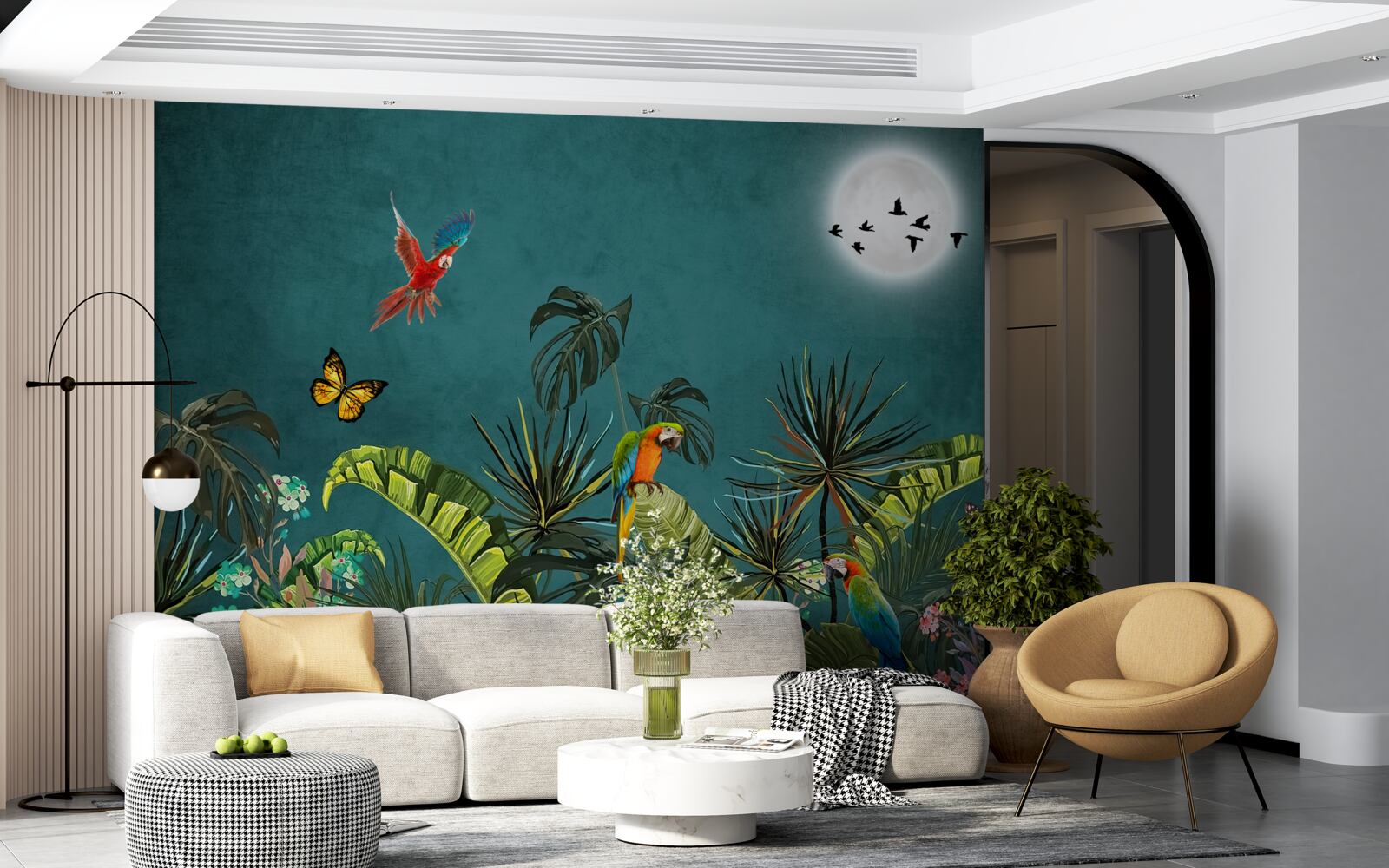 Fototapeta tropický les pod rúškom noci