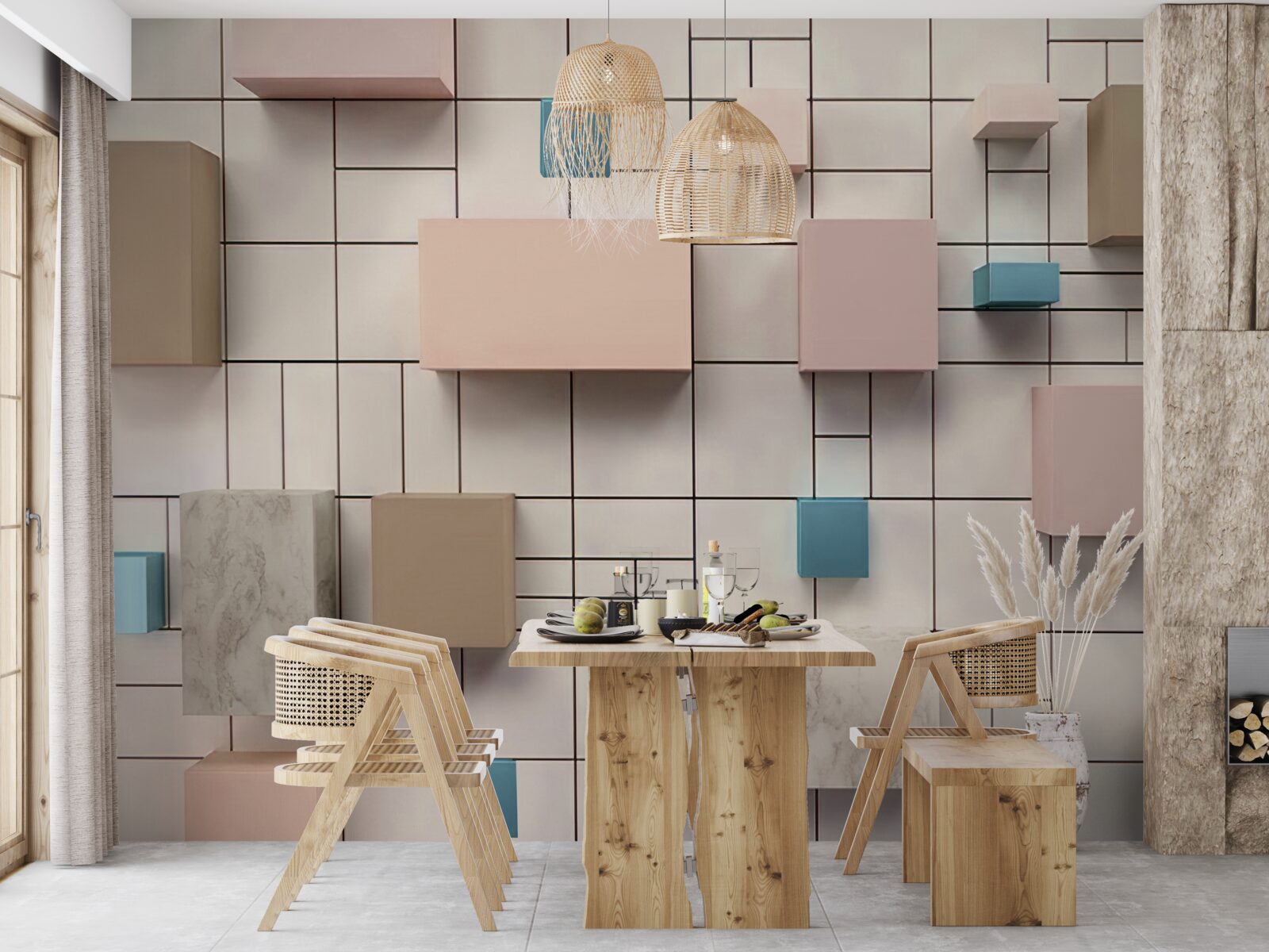 Fototapeta priestranné obdĺžniky vznášajúce sa vo vzduchu