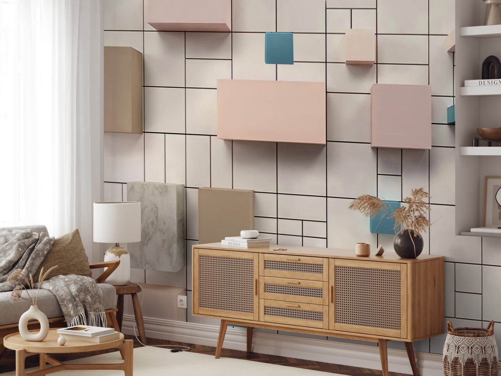 Fototapeta priestranné obdĺžniky vznášajúce sa vo vzduchu