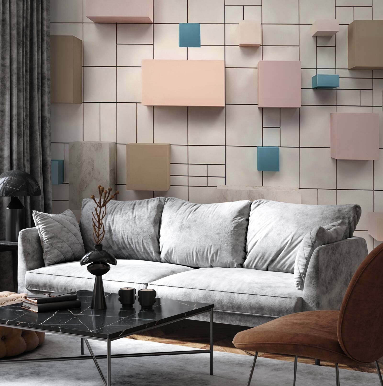 Fototapeta priestranné obdĺžniky vznášajúce sa vo vzduchu