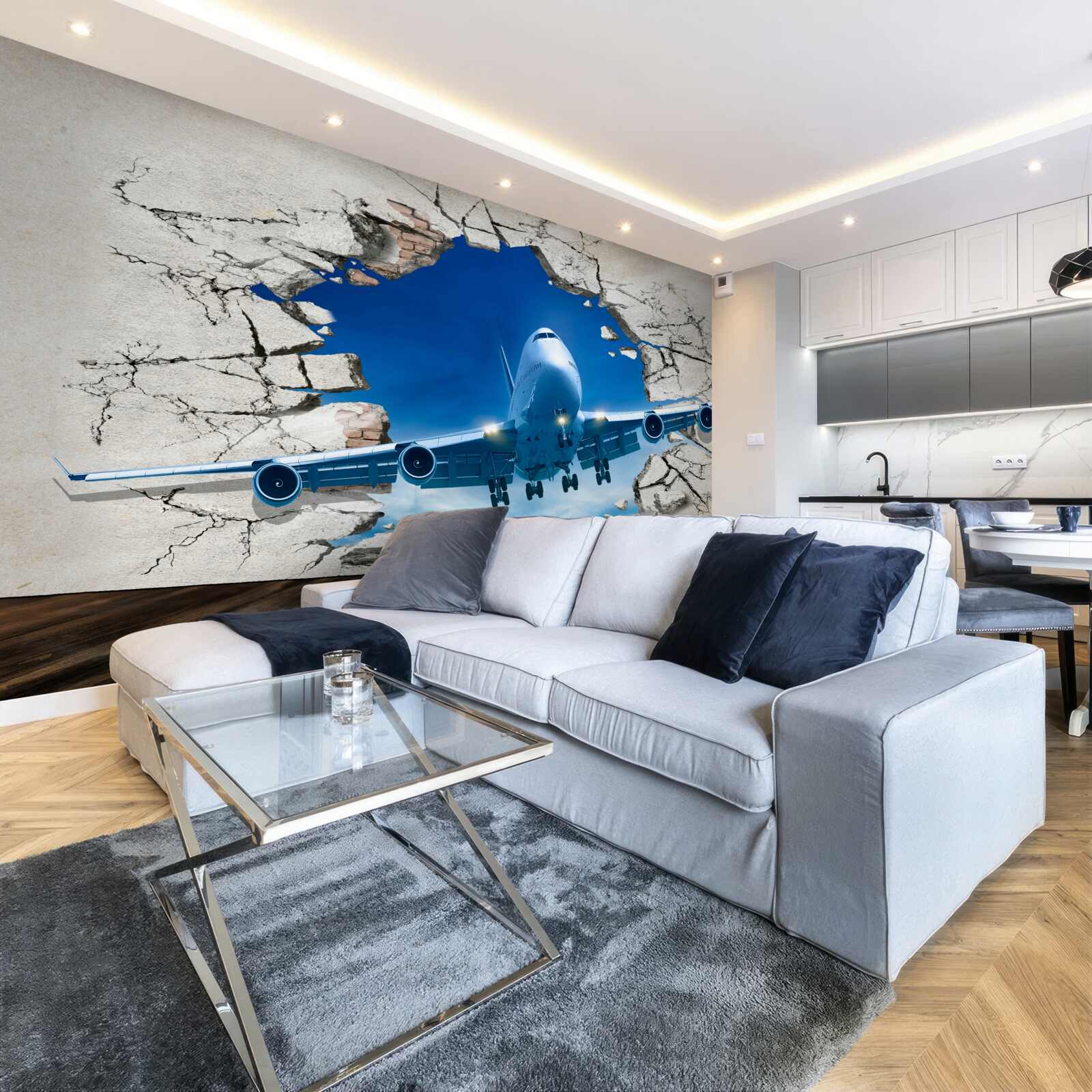 Fototapeta rovina prerážajúca stenu