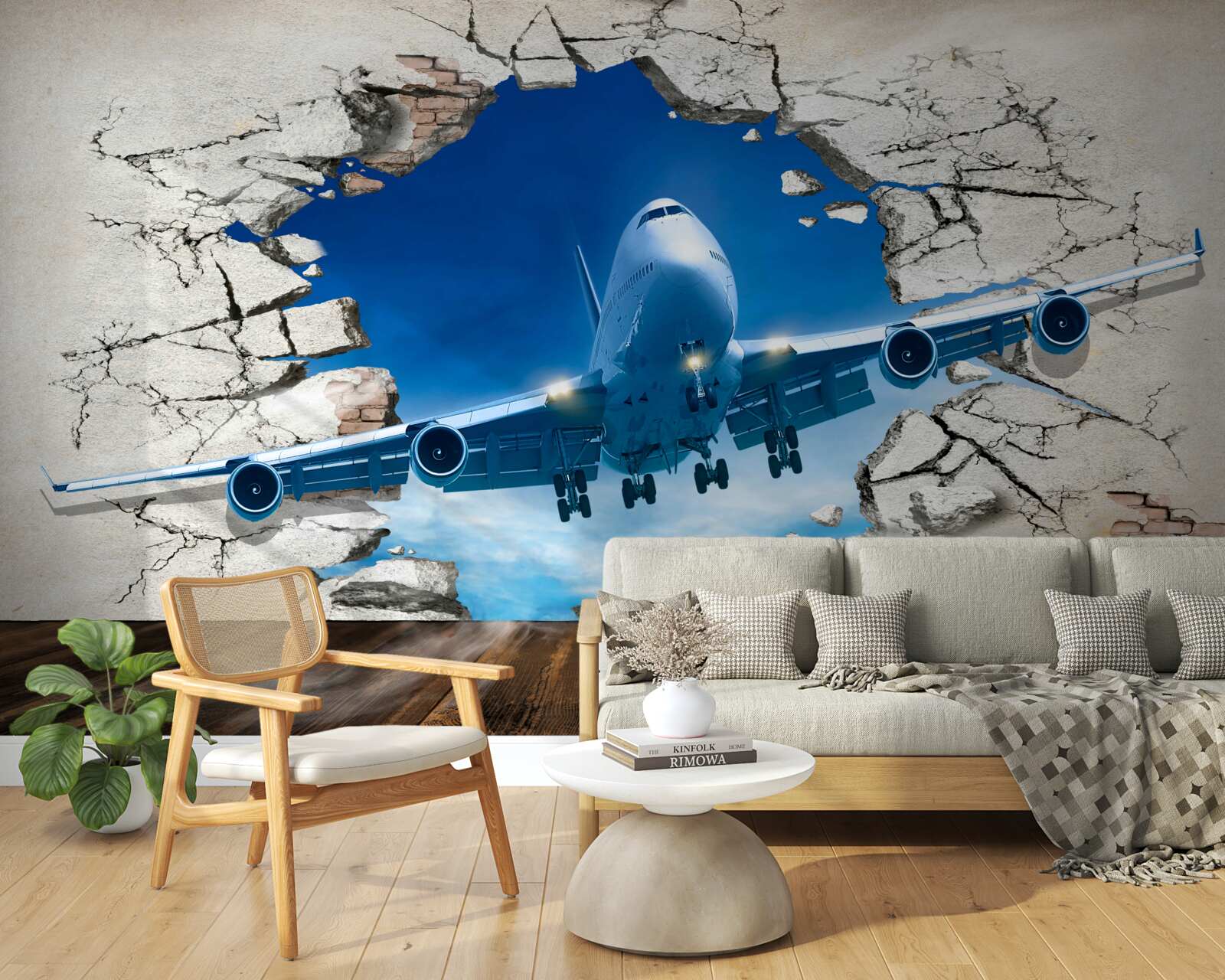 Fototapeta rovina prerážajúca stenu