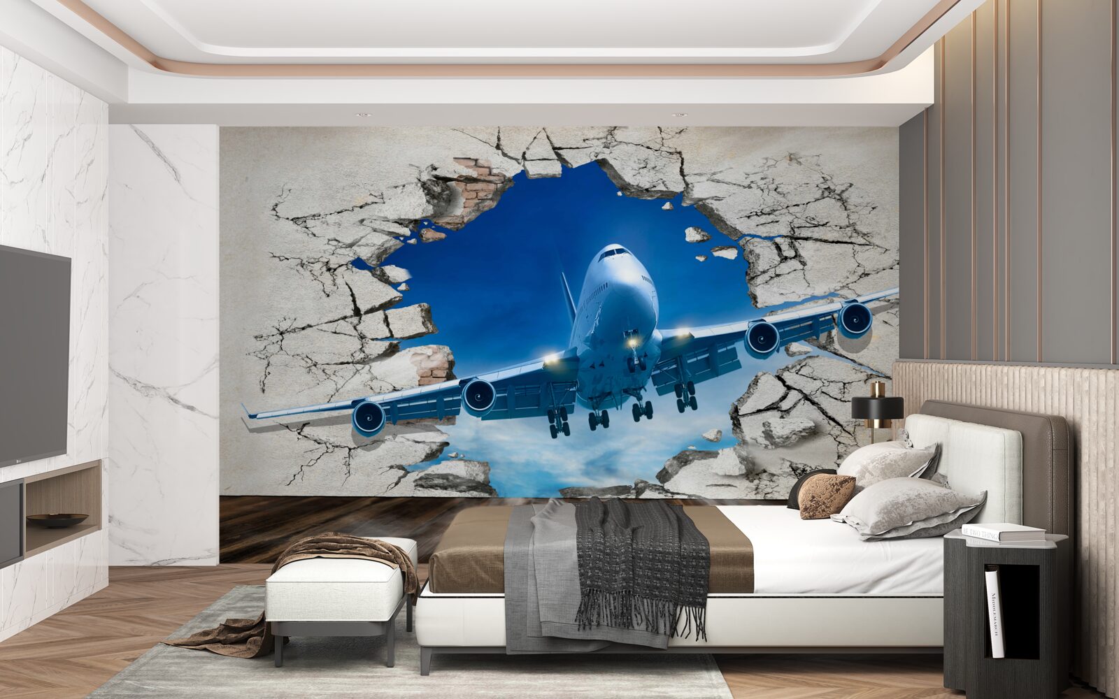 Fototapeta rovina prerážajúca stenu