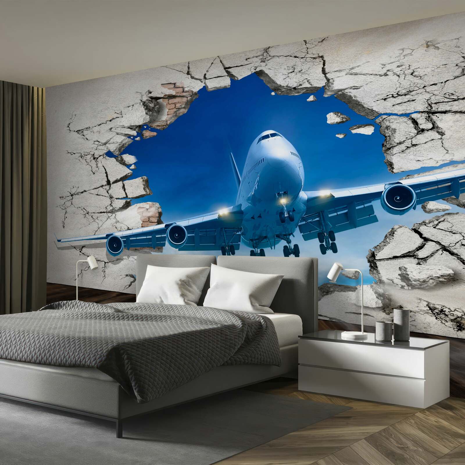 Fototapeta rovina prerážajúca stenu