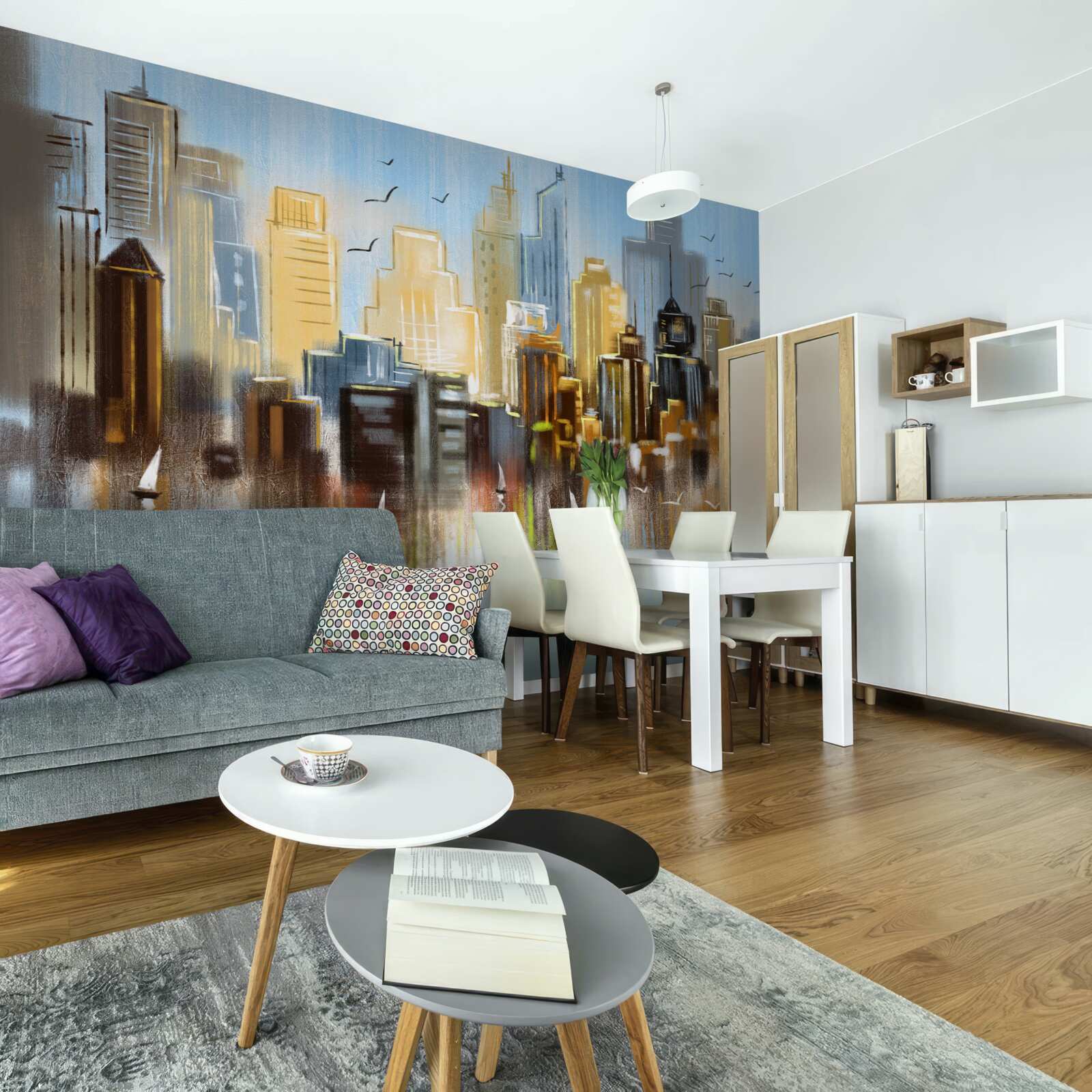 Fototapeta zobrazené rozmazané mesto