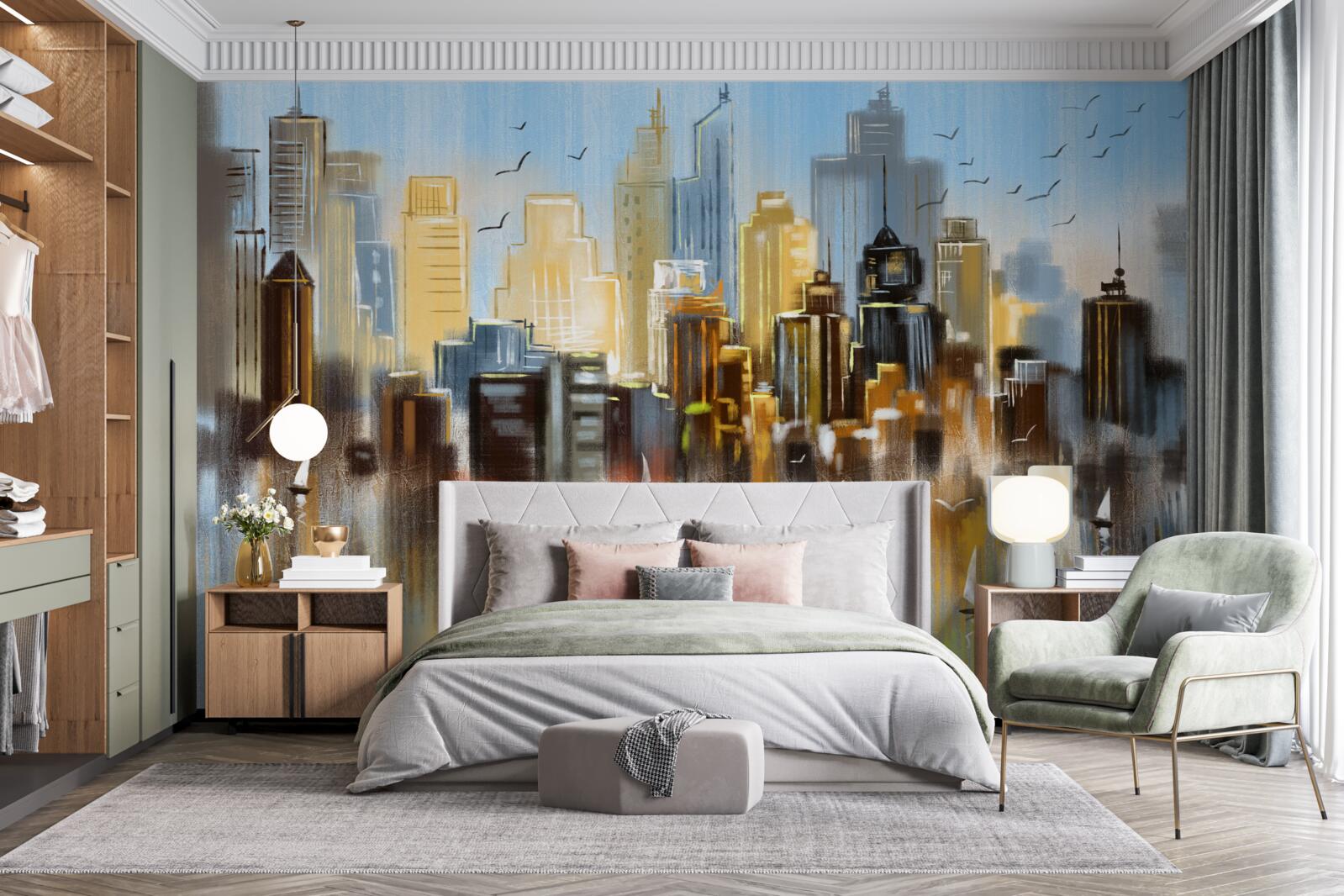 Fototapeta zobrazené rozmazané mesto