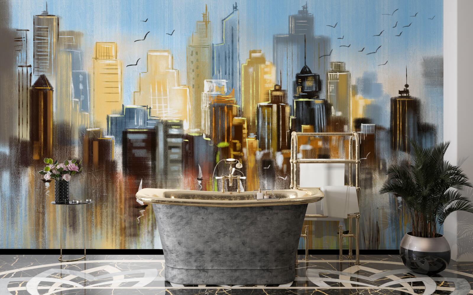 Fototapeta zobrazené rozmazané mesto