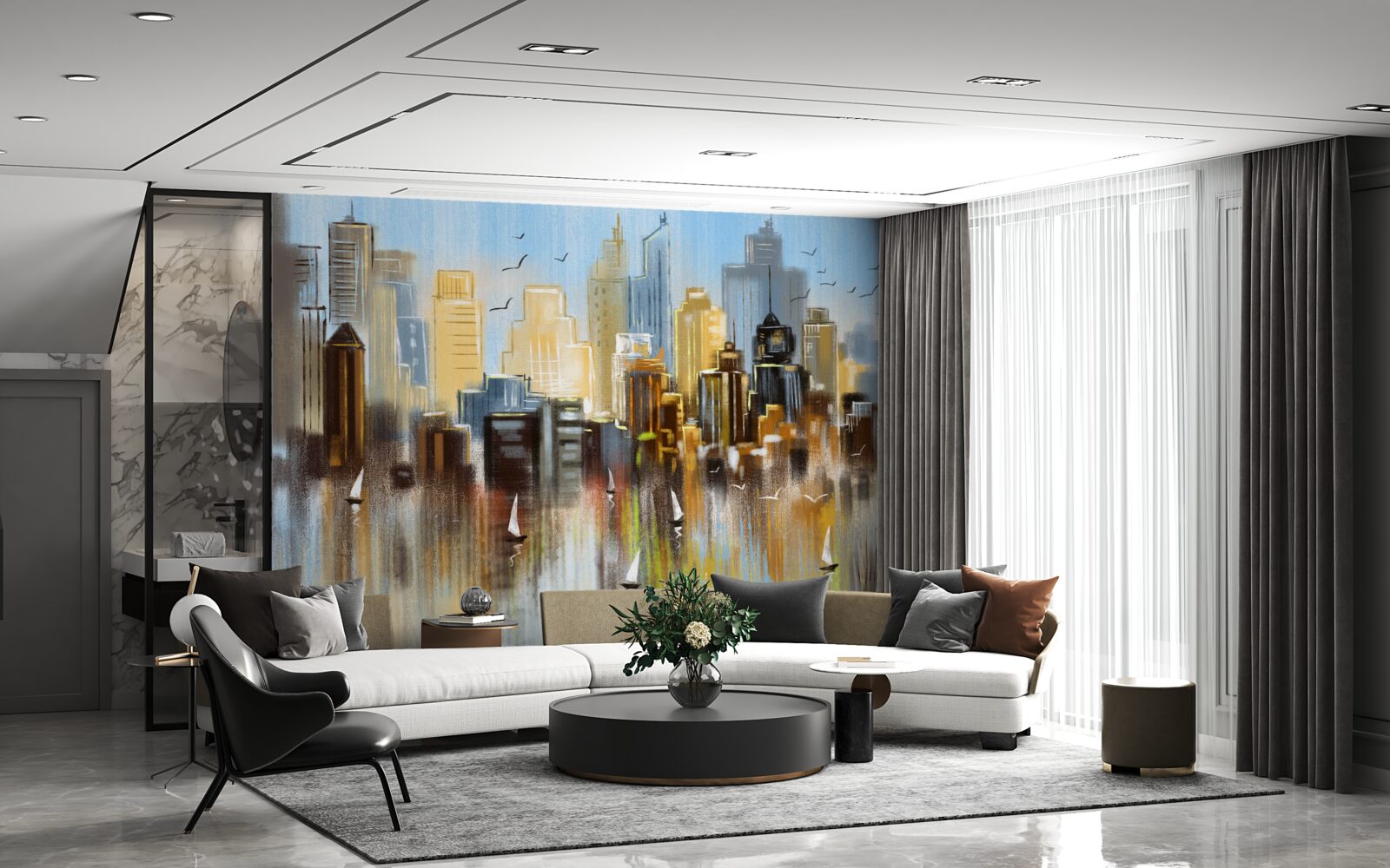 Fototapeta zobrazené rozmazané mesto