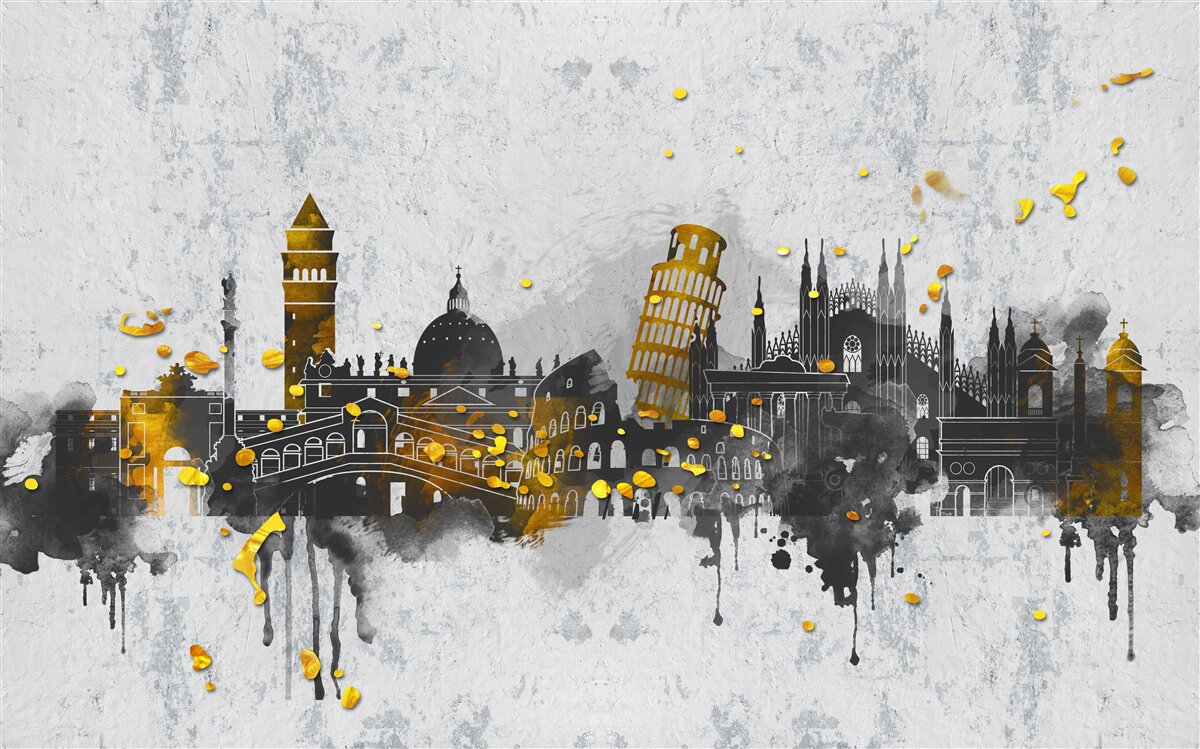 Fototapeta Siluety rímskych pamiatok, obklopených temnotou