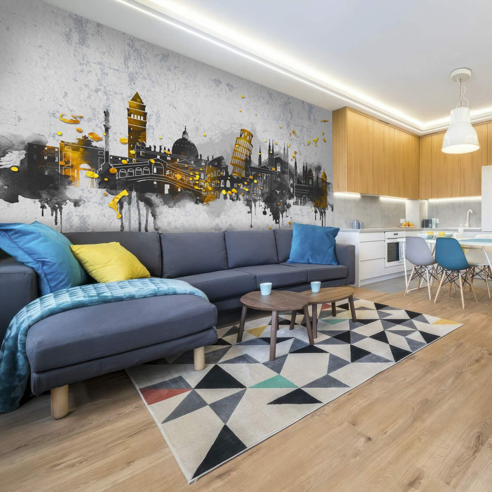 Fototapeta Siluety rímskych pamiatok, obklopených temnotou