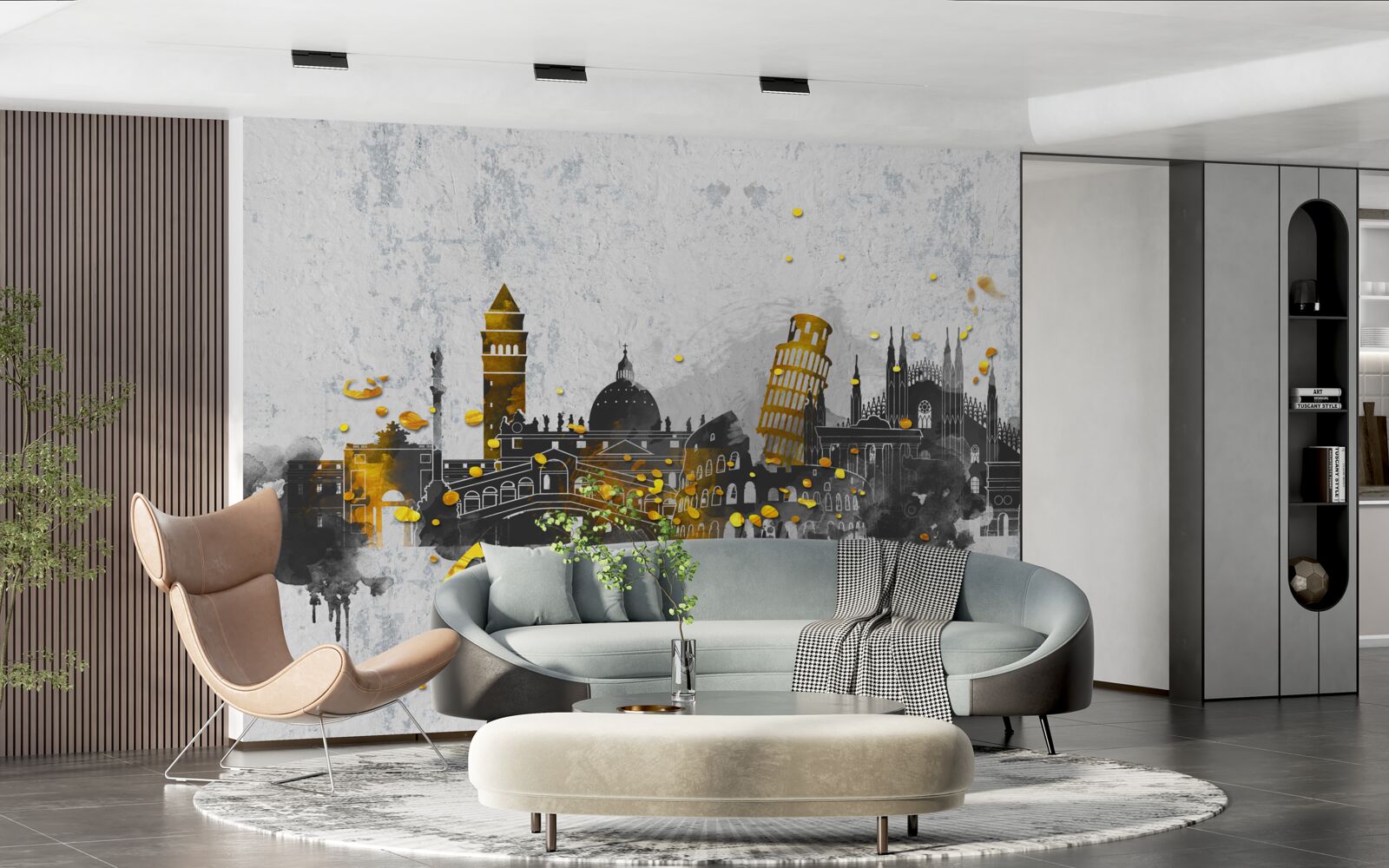 Fototapeta Siluety rímskych pamiatok, obklopených temnotou