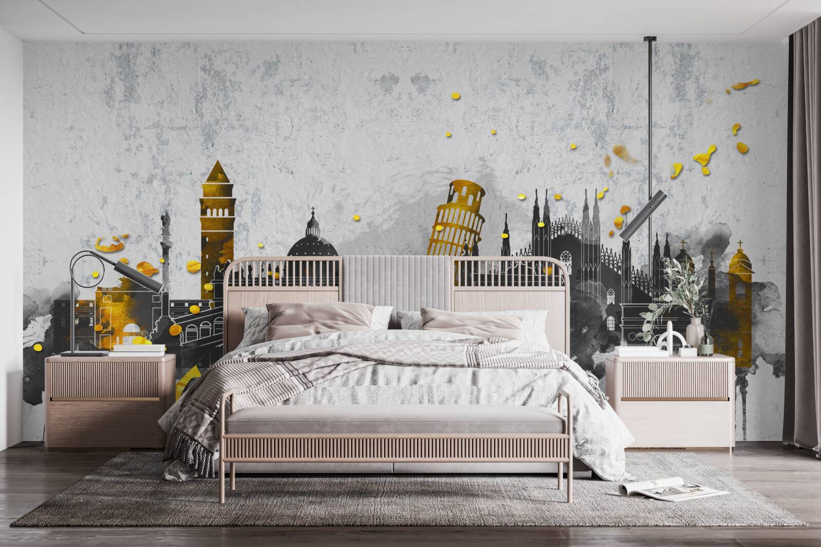 Fototapeta Siluety rímskych pamiatok, obklopených temnotou