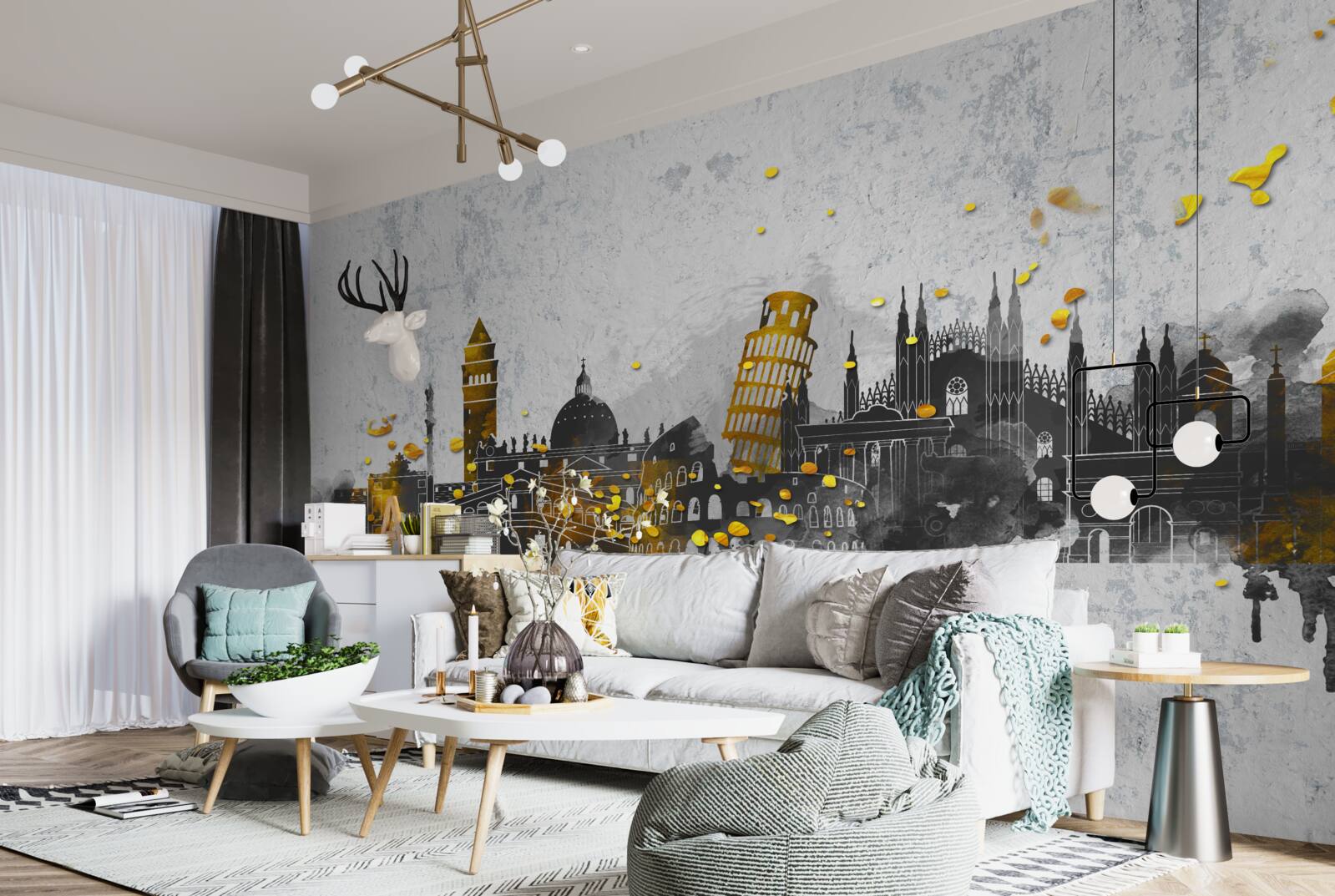 Fototapeta Siluety rímskych pamiatok, obklopených temnotou