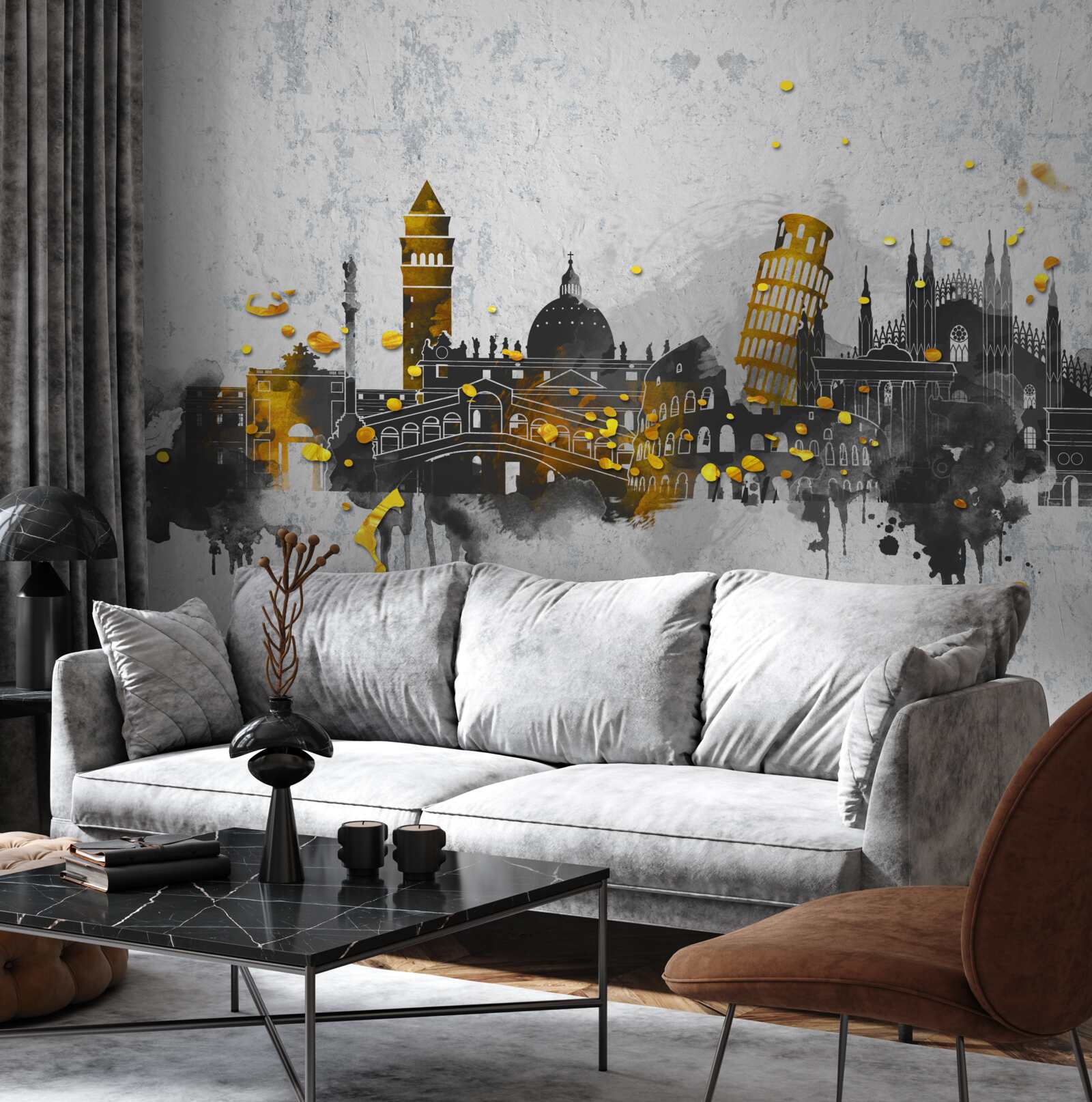 Fototapeta Siluety rímskych pamiatok, obklopených temnotou