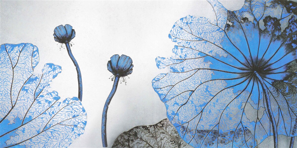 Fototapeta hmlisté maky s modrými púčikmi