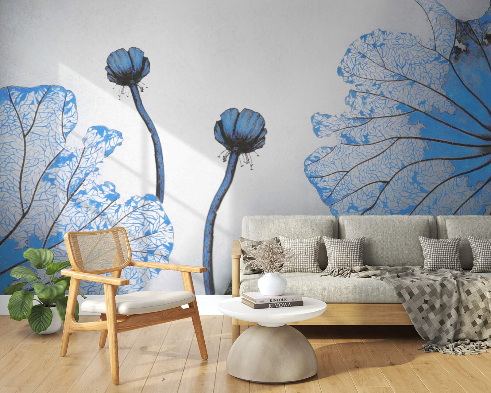 Fototapeta hmlisté maky s modrými púčikmi