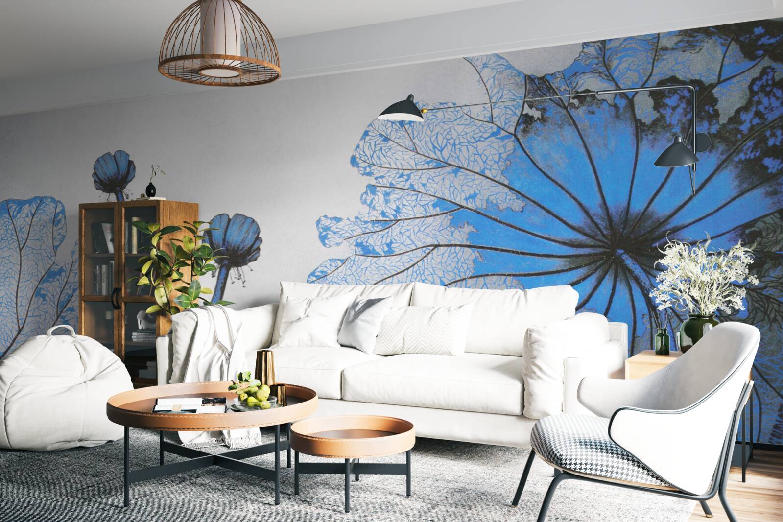 Fototapeta hmlisté maky s modrými púčikmi