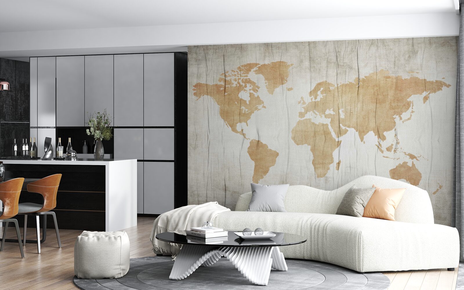 Fototapeta siluety krajín v geografickom atlase zeme