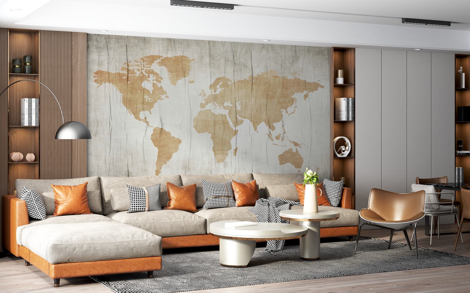 Fototapeta siluety krajín v geografickom atlase zeme