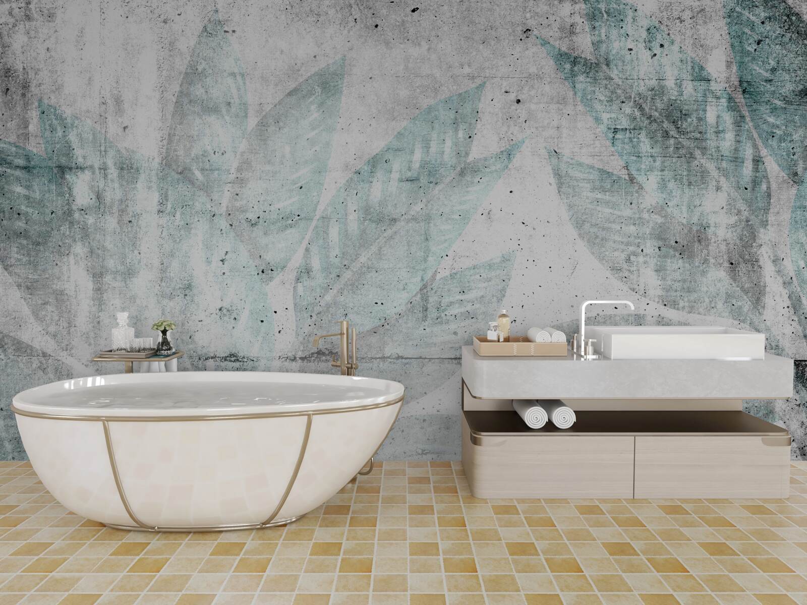 Fototapeta výtlačky veľkých jesenných listov