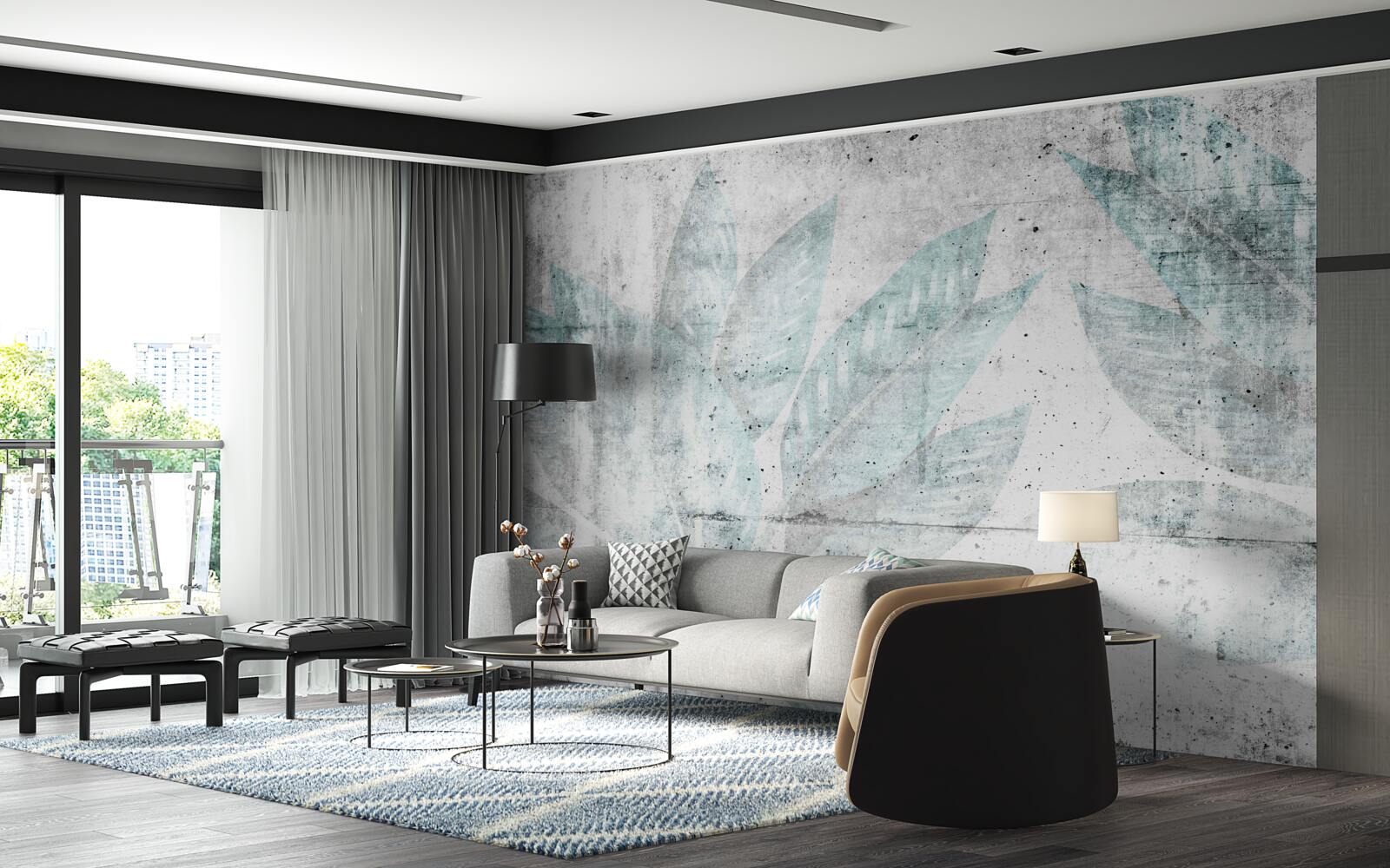 Fototapeta výtlačky veľkých jesenných listov