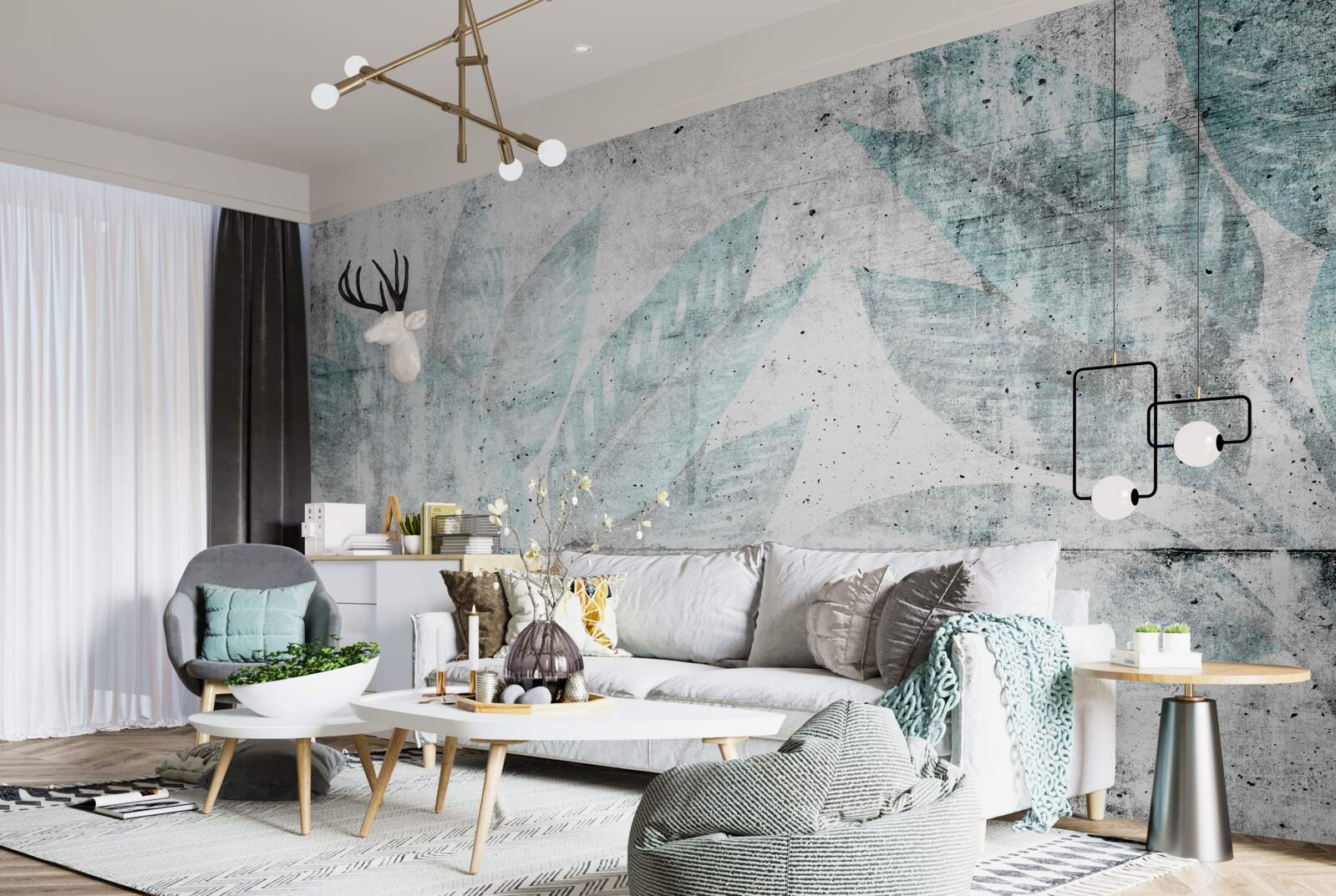 Fototapeta výtlačky veľkých jesenných listov