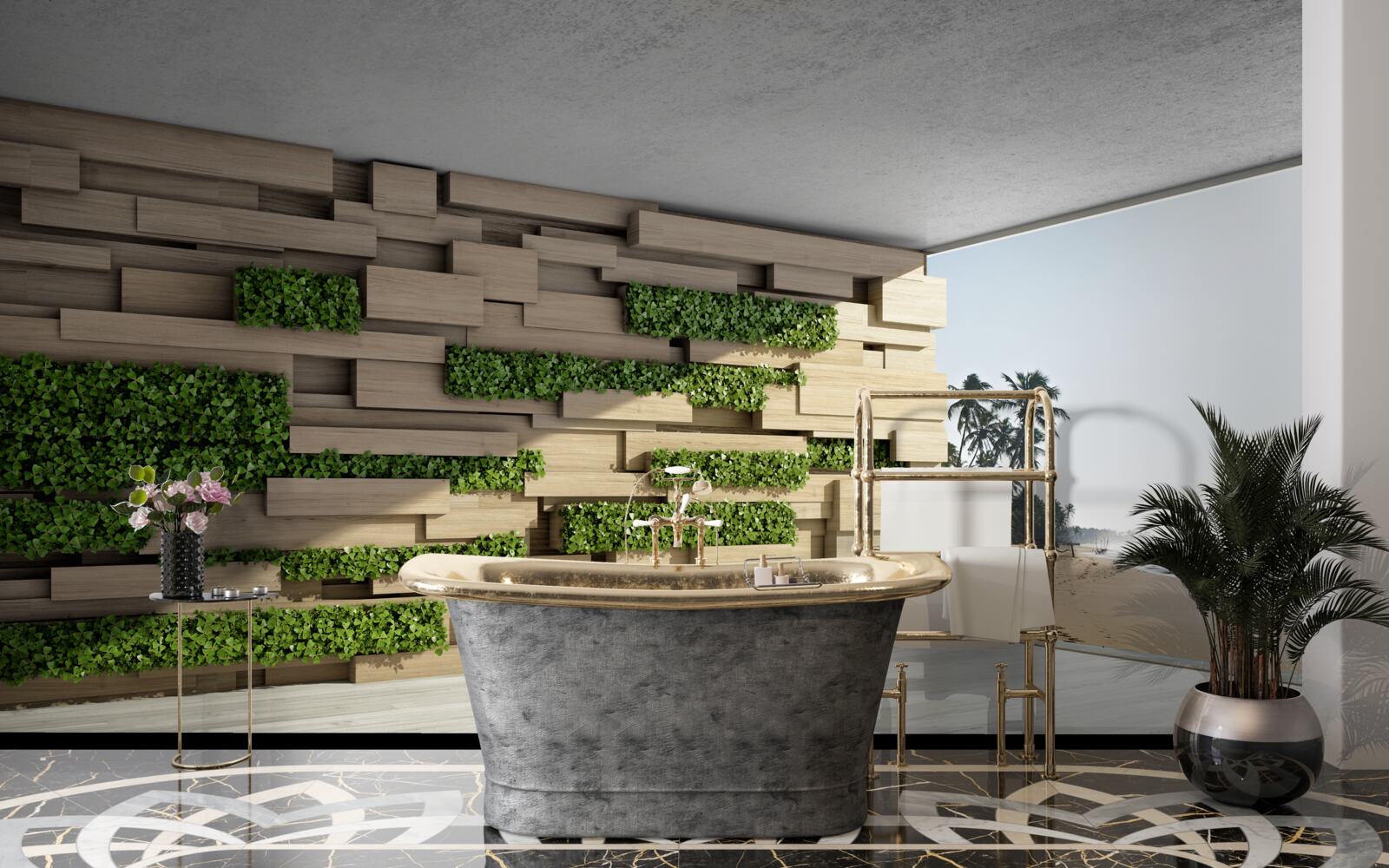 Fototapeta dobytie pláže, kamenný múr