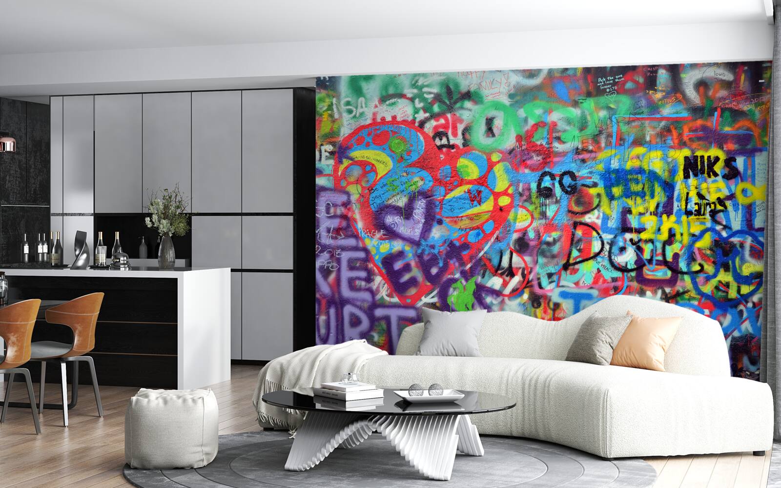 Fototapeta graffiti vyobrazené na stene