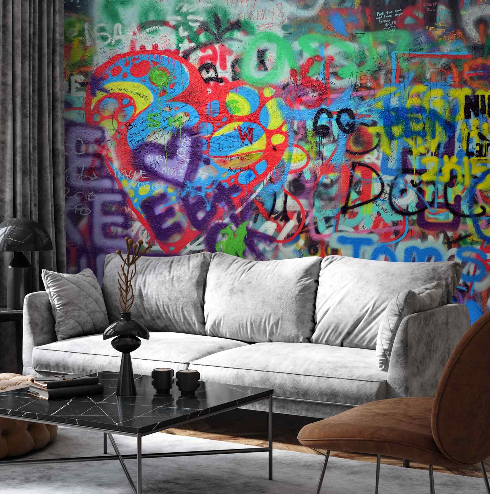 Fototapeta graffiti vyobrazené na stene